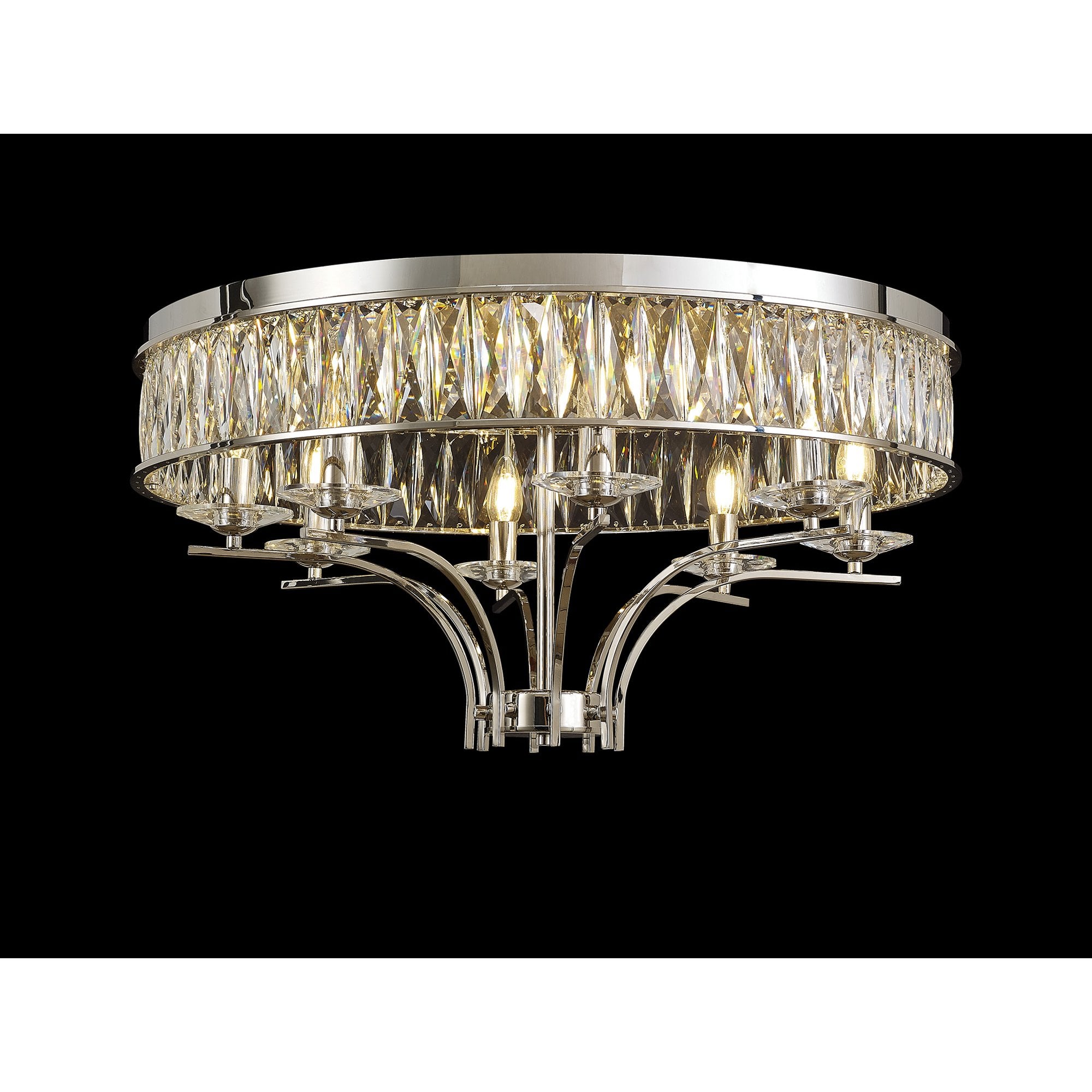 IL31831 Vivienne Ceiling 8 Light E14 Polished Nickel/Crystal