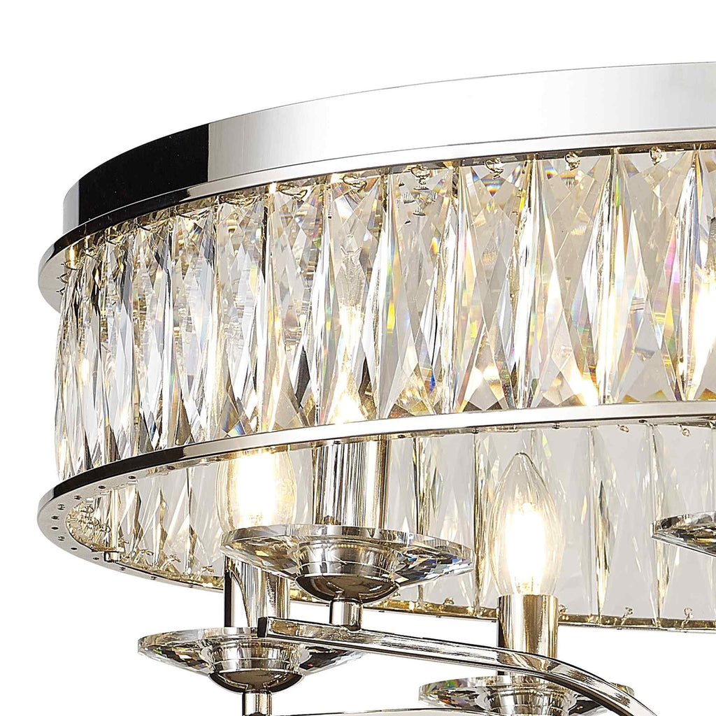 IL31831 Vivienne Ceiling 8 Light E14 Polished Nickel/Crystal
