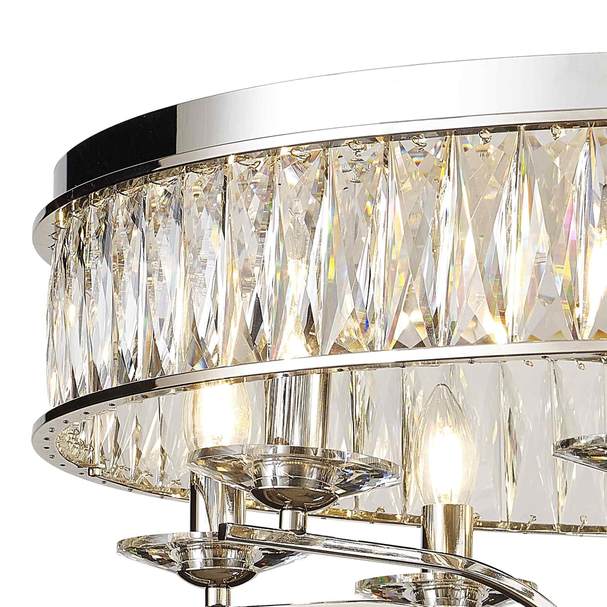 IL31831 Vivienne Ceiling 8 Light E14 Polished Nickel/Crystal