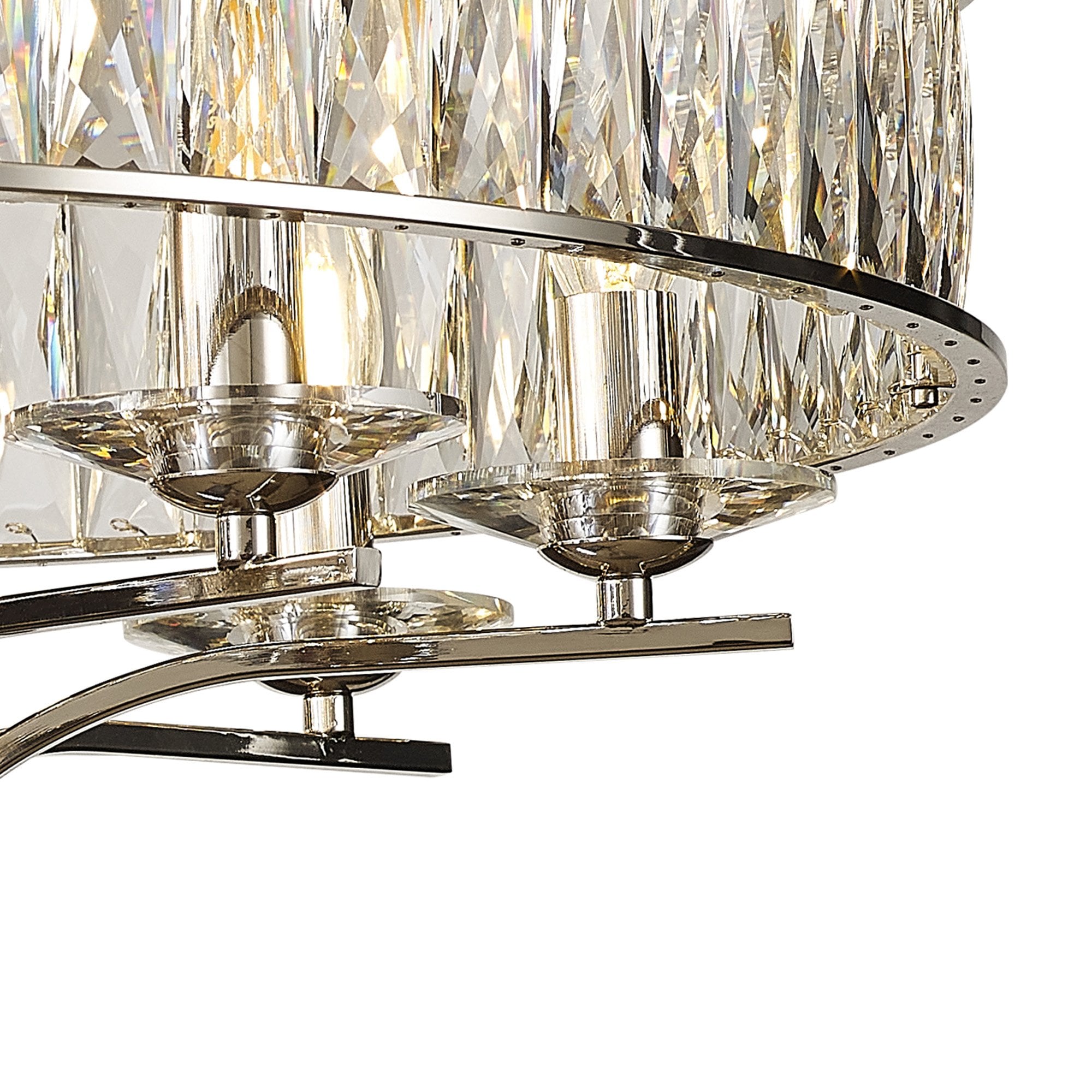 IL31831 Vivienne Ceiling 8 Light E14 Polished Nickel/Crystal