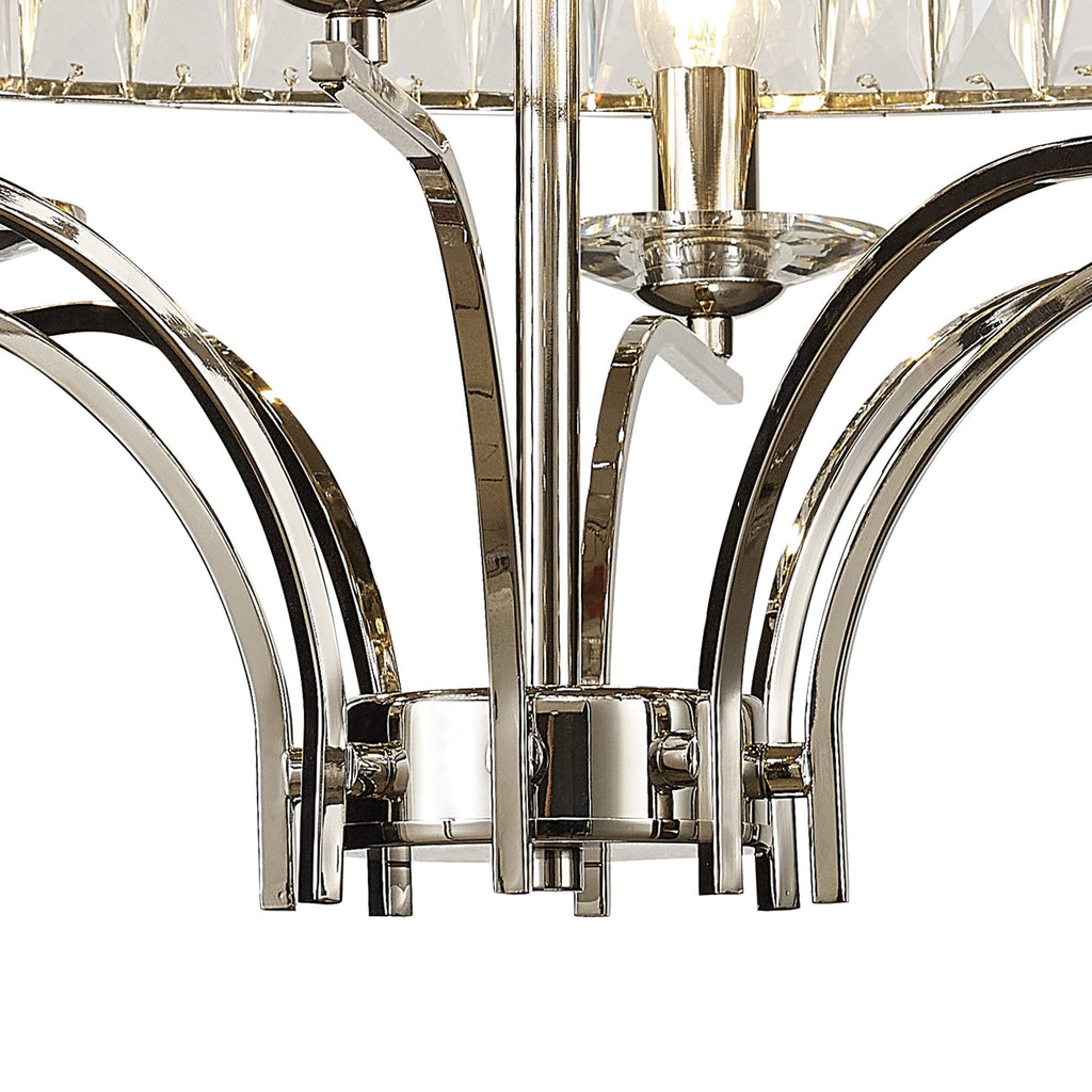 IL31831 Vivienne Ceiling 8 Light E14 Polished Nickel/Crystal