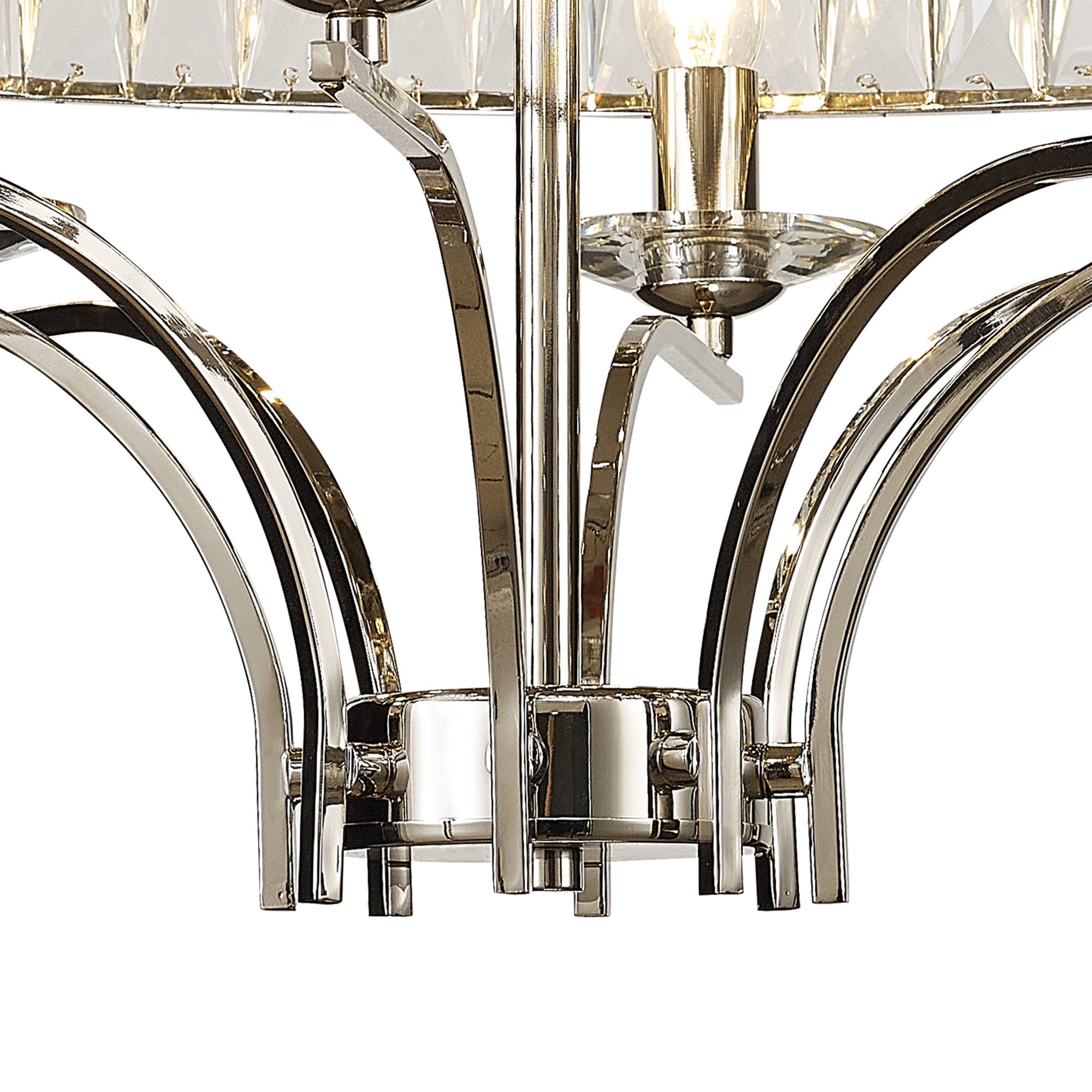 IL31831 Vivienne Ceiling 8 Light E14 Polished Nickel/Crystal