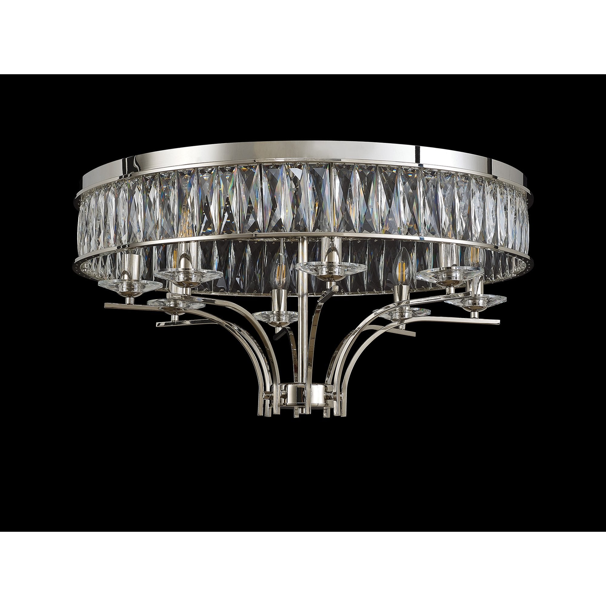 IL31831 Vivienne Ceiling 8 Light E14 Polished Nickel/Crystal