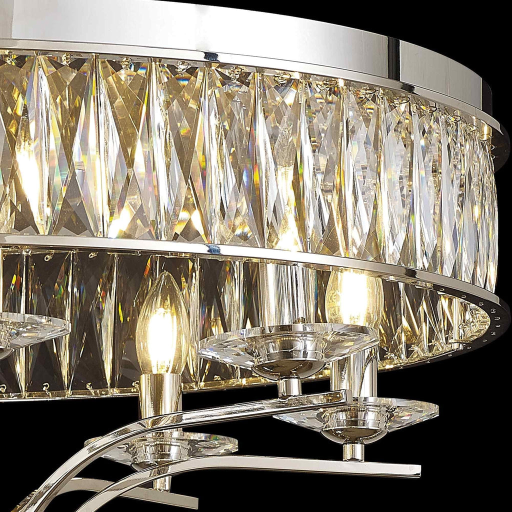 IL31831 Vivienne Ceiling 8 Light E14 Polished Nickel/Crystal