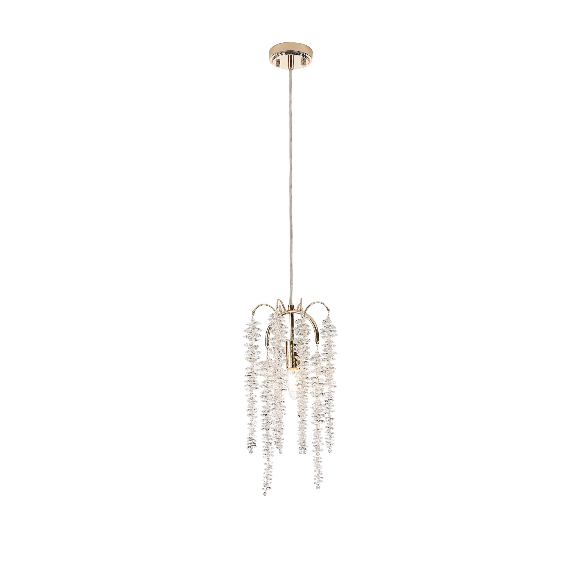 IL32902 Wisteria Round Pendant 1 Light E14 French Gold / Crystal