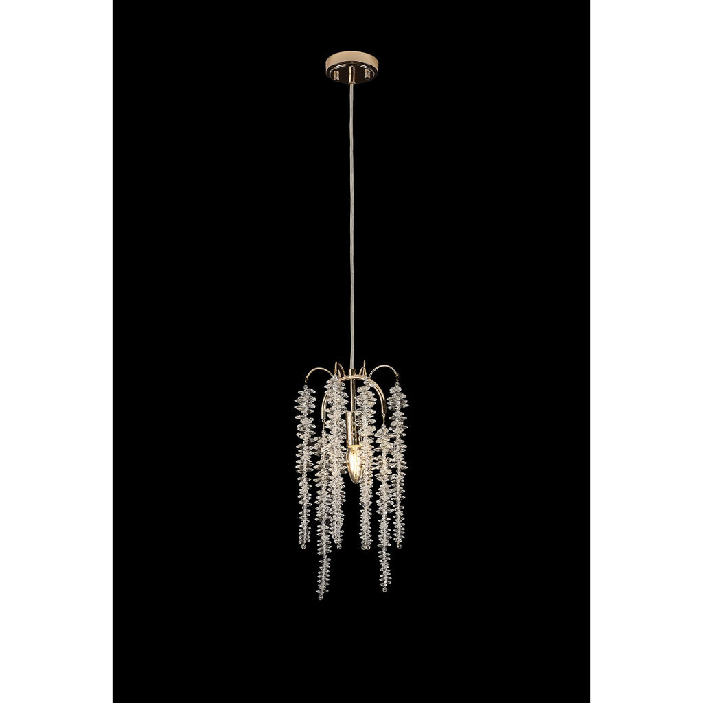 IL32902 Wisteria Round Pendant 1 Light E14 French Gold / Crystal