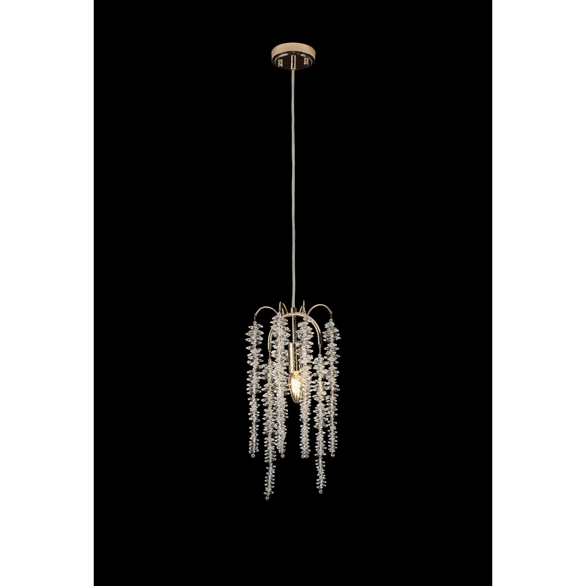 IL32902 Wisteria Round Pendant 1 Light E14 French Gold / Crystal