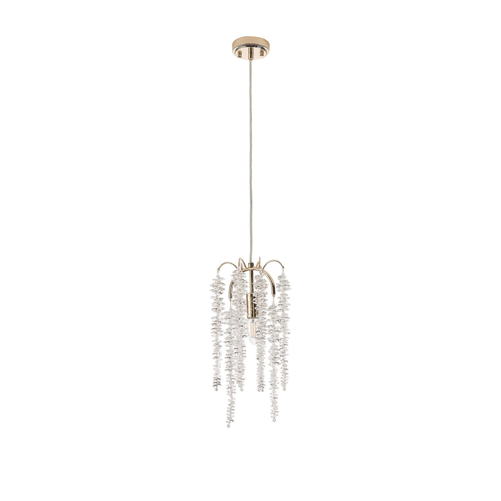 IL32902 Wisteria Round Pendant 1 Light E14 French Gold / Crystal