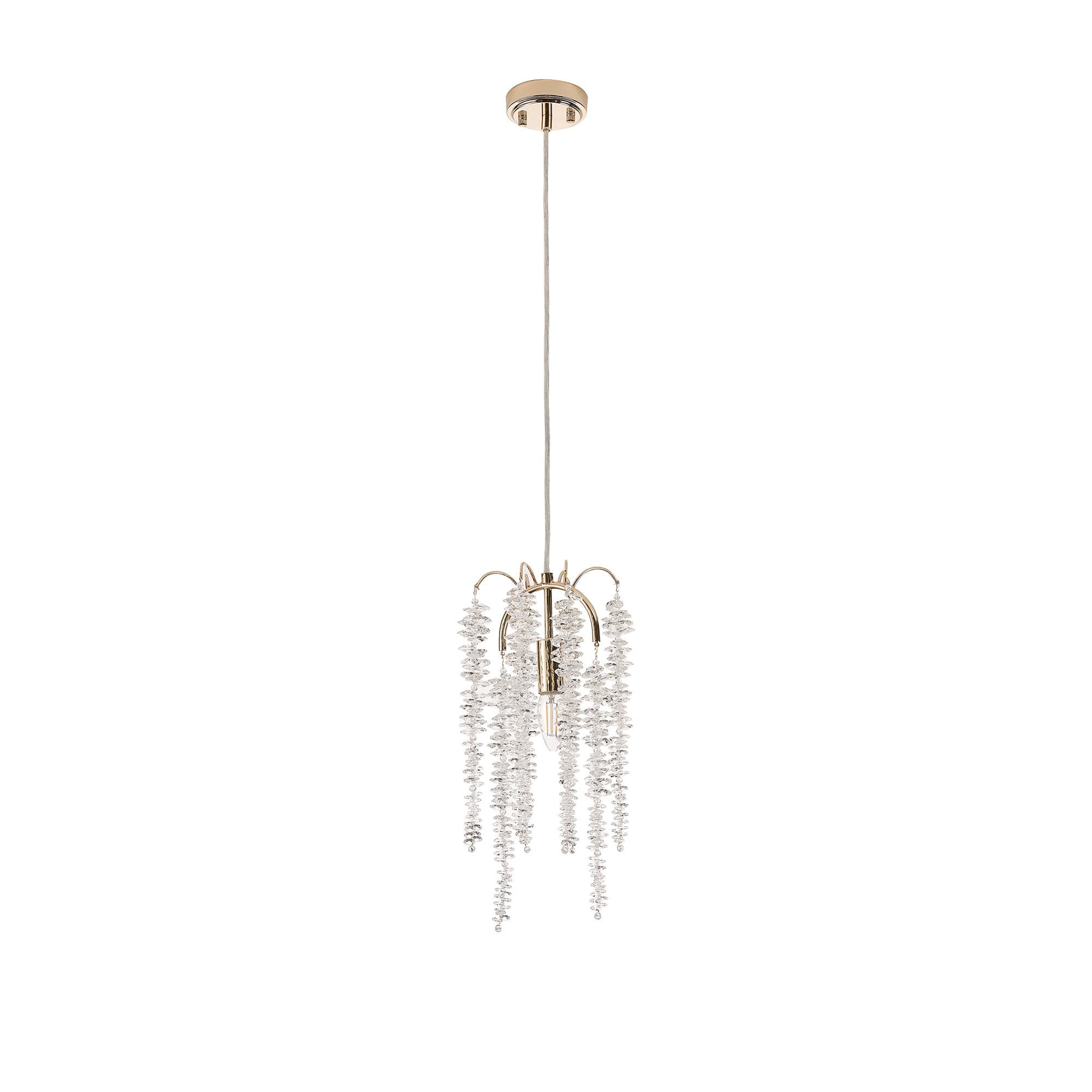 IL32902 Wisteria Round Pendant 1 Light E14 French Gold / Crystal