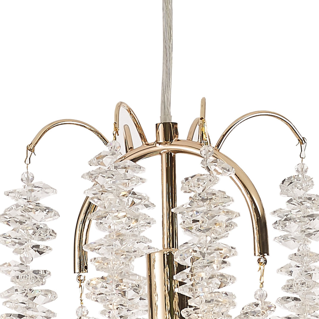 IL32902 Wisteria Round Pendant 1 Light E14 French Gold / Crystal