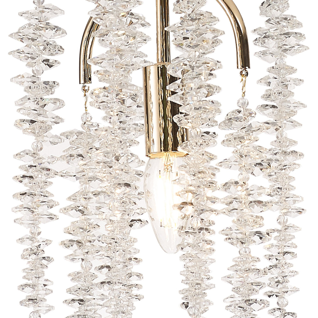 IL32902 Wisteria Round Pendant 1 Light E14 French Gold / Crystal