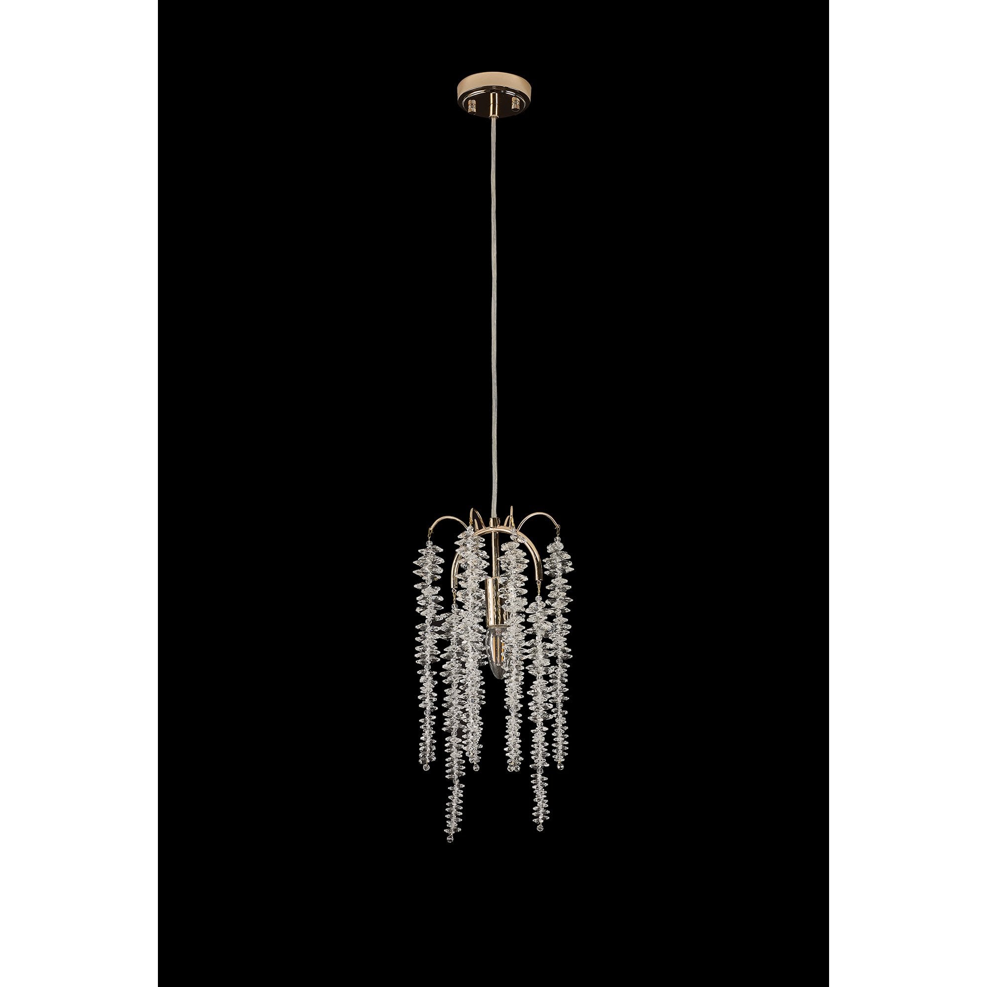 IL32902 Wisteria Round Pendant 1 Light E14 French Gold / Crystal