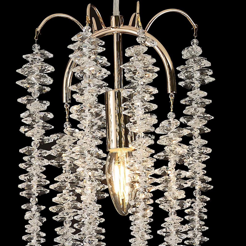 IL32902 Wisteria Round Pendant 1 Light E14 French Gold / Crystal