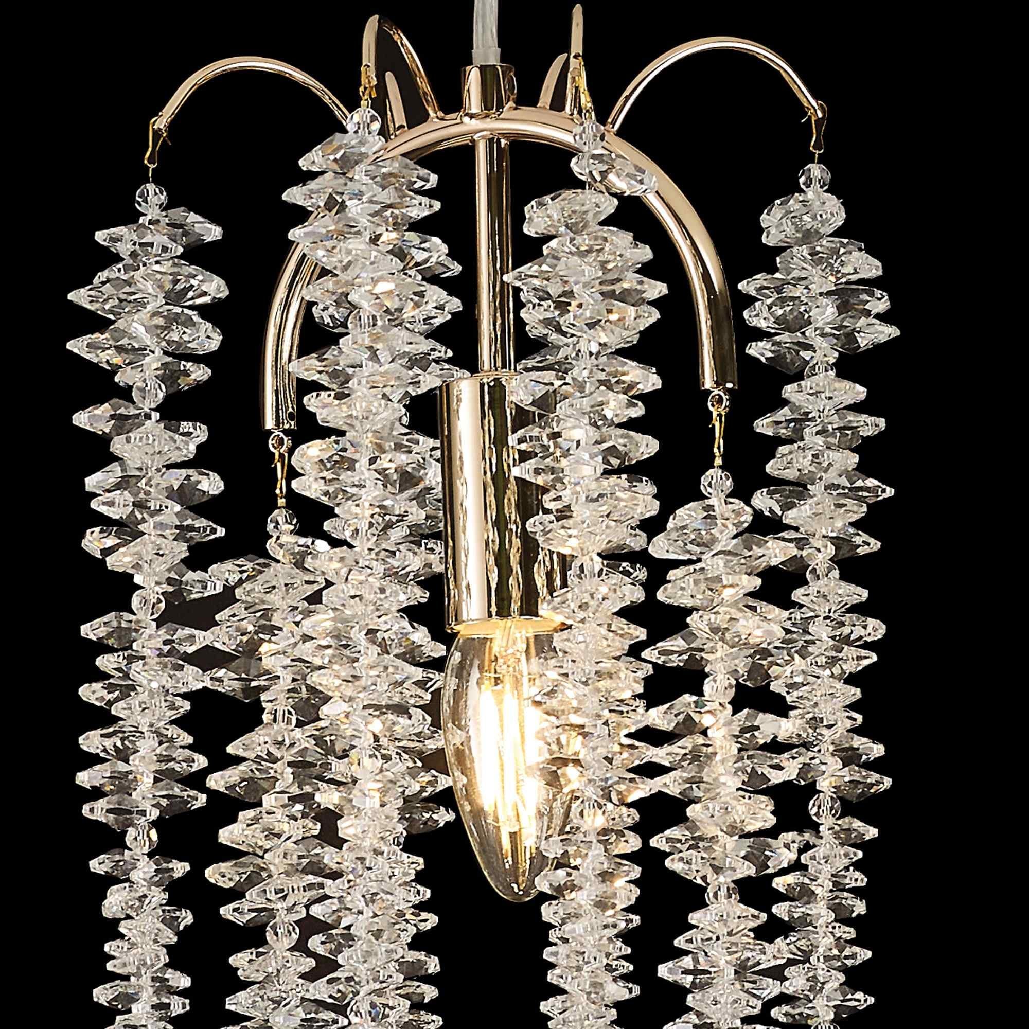 IL32902 Wisteria Round Pendant 1 Light E14 French Gold / Crystal