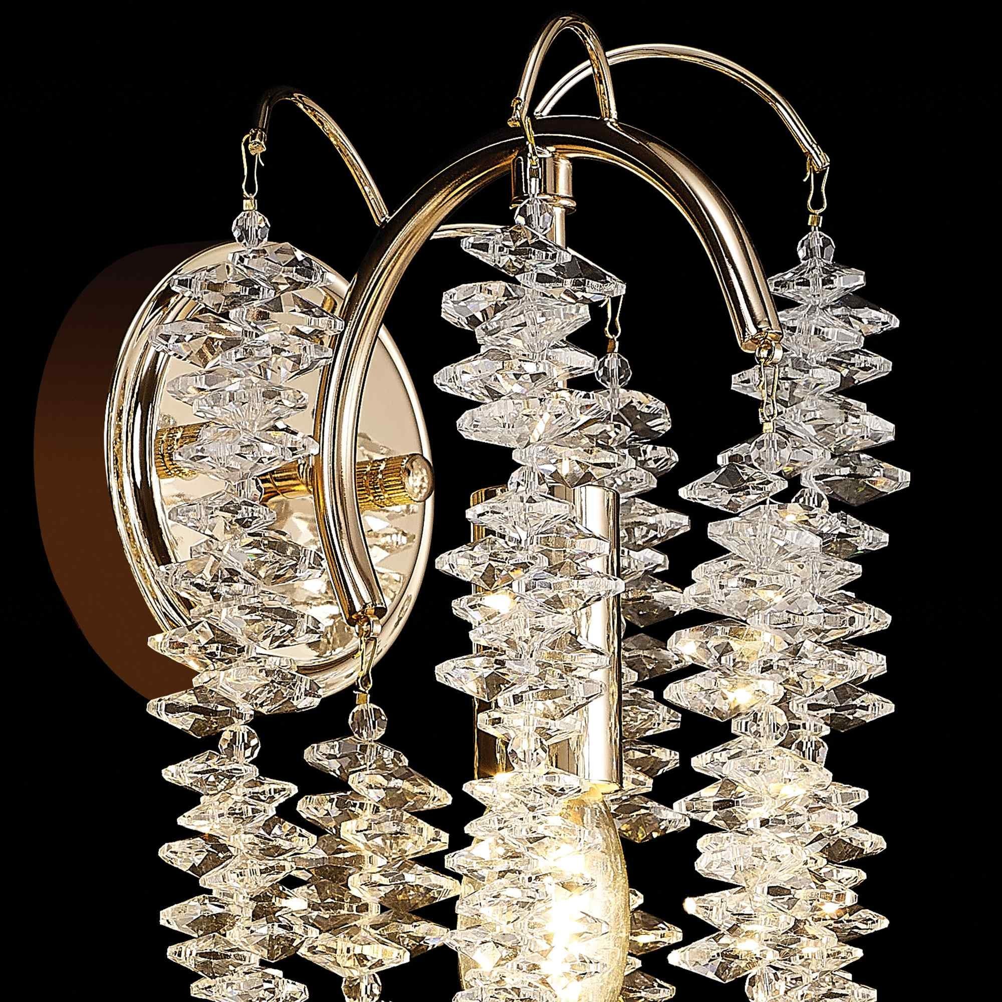 IL32859 Wisteria Wall Lamp 1 Light E14 French Gold / Crystal