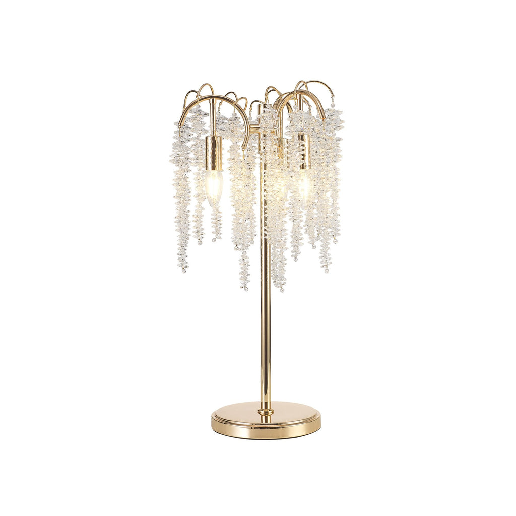 IL32900 Wisteria Table Lamp 3 Light E14 French Gold / Crystal