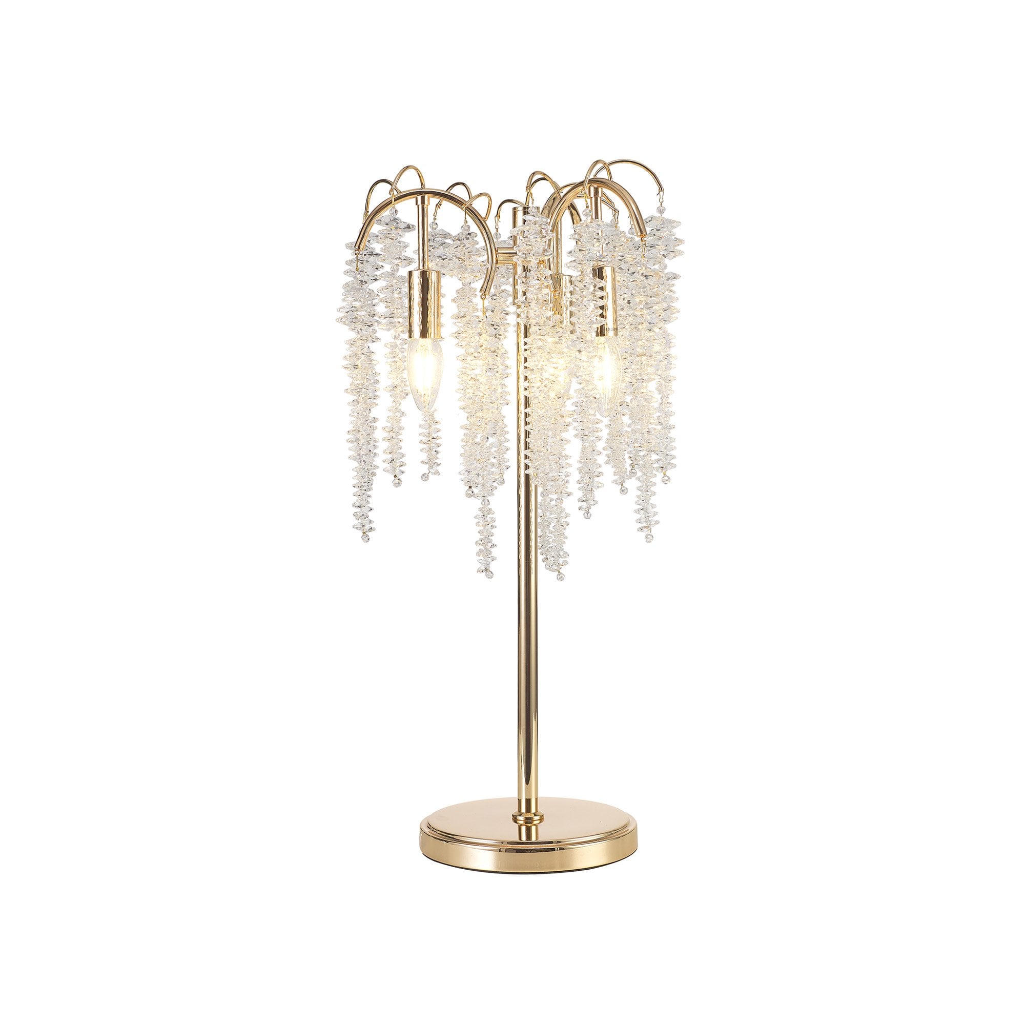 IL32900 Wisteria Table Lamp 3 Light E14 French Gold / Crystal