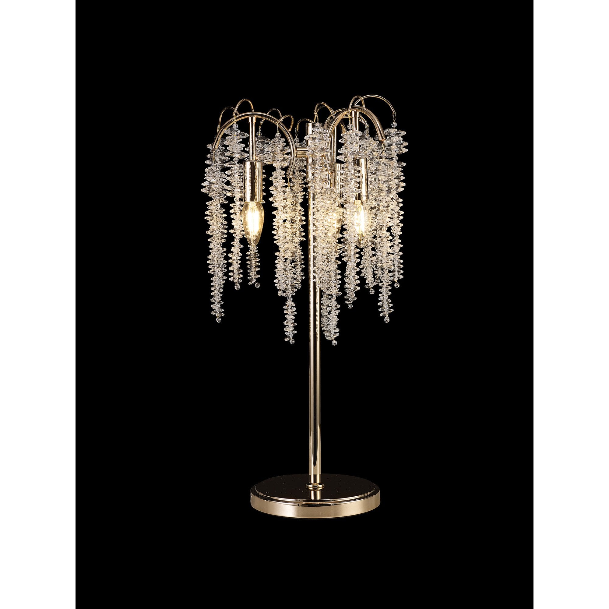 IL32900 Wisteria Table Lamp 3 Light E14 French Gold / Crystal