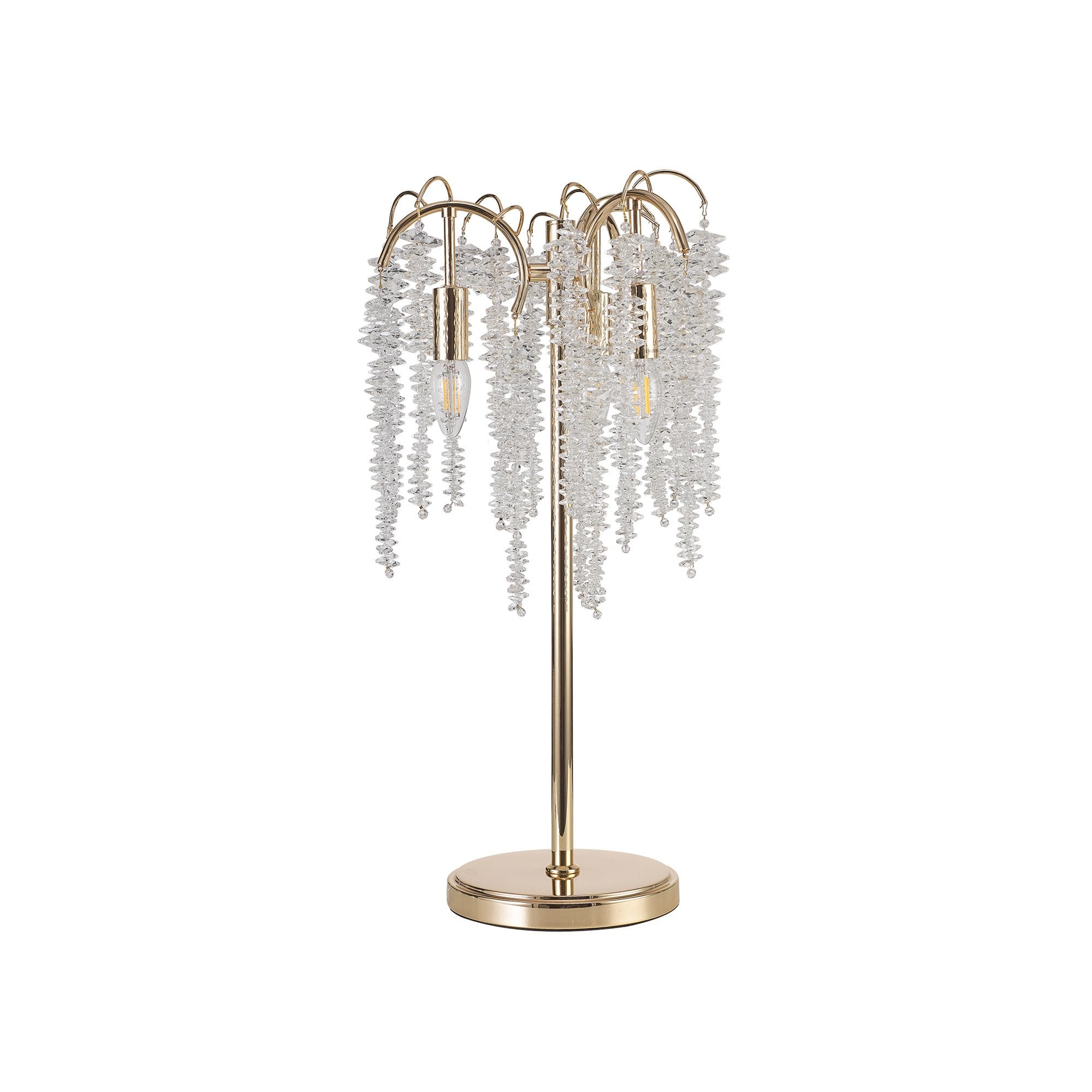 IL32900 Wisteria Table Lamp 3 Light E14 French Gold / Crystal
