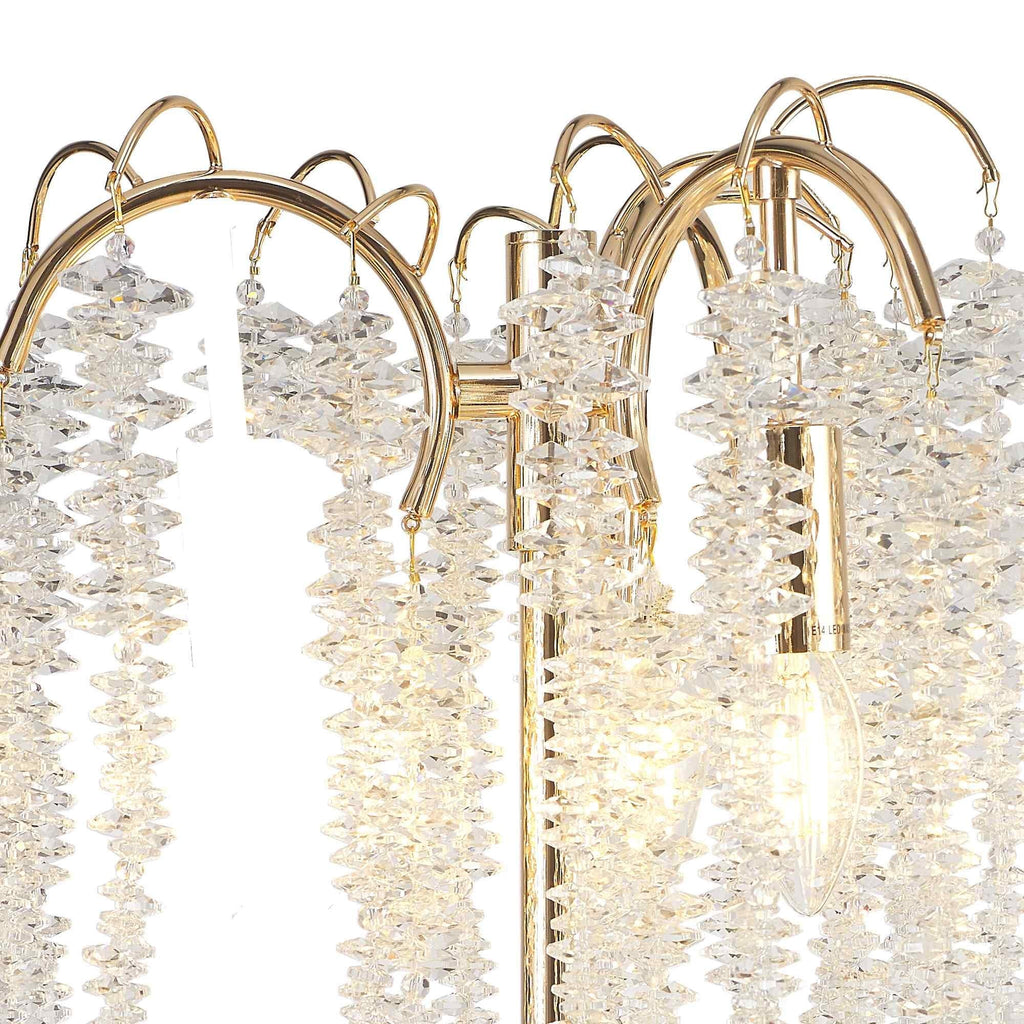 IL32900 Wisteria Table Lamp 3 Light E14 French Gold / Crystal