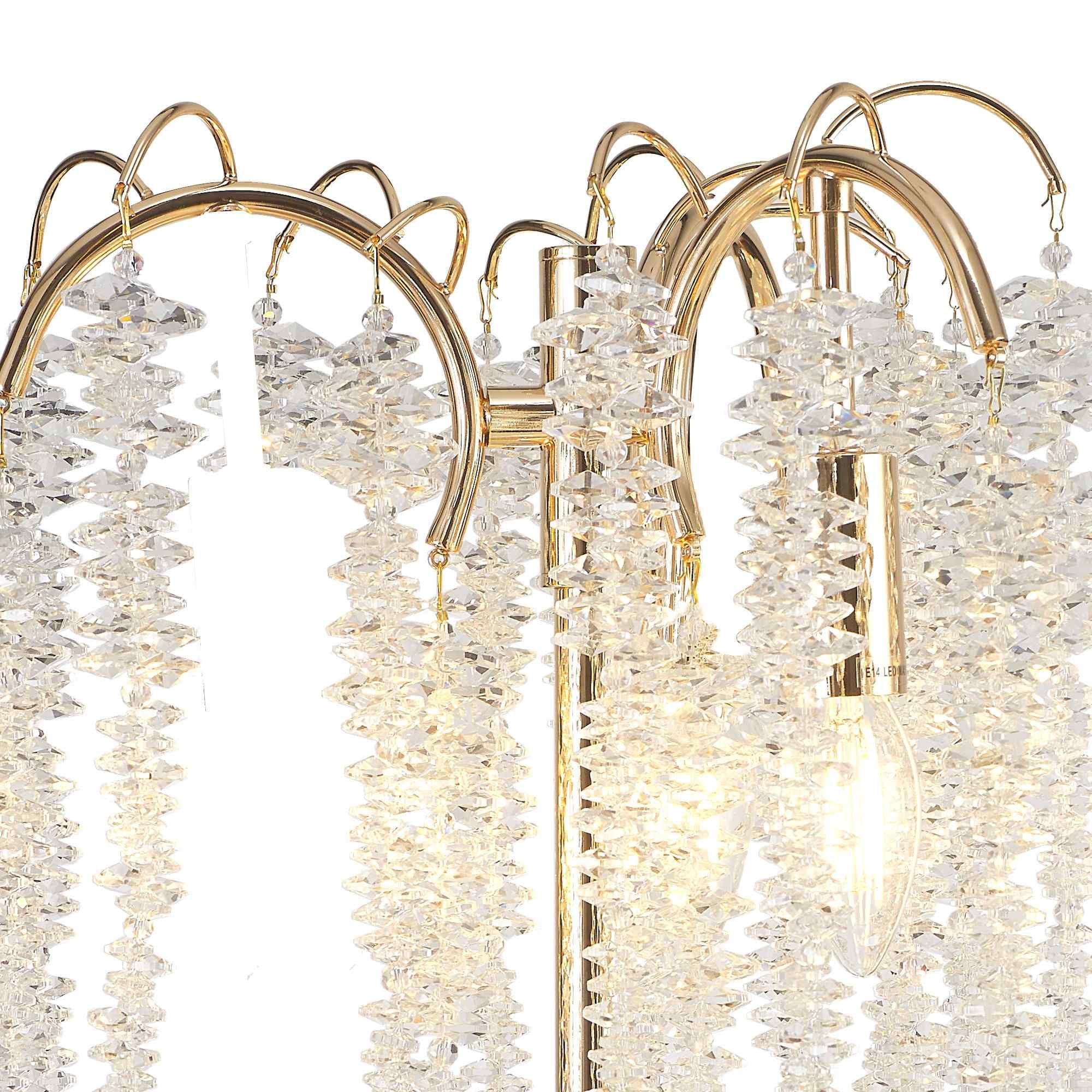 IL32900 Wisteria Table Lamp 3 Light E14 French Gold / Crystal