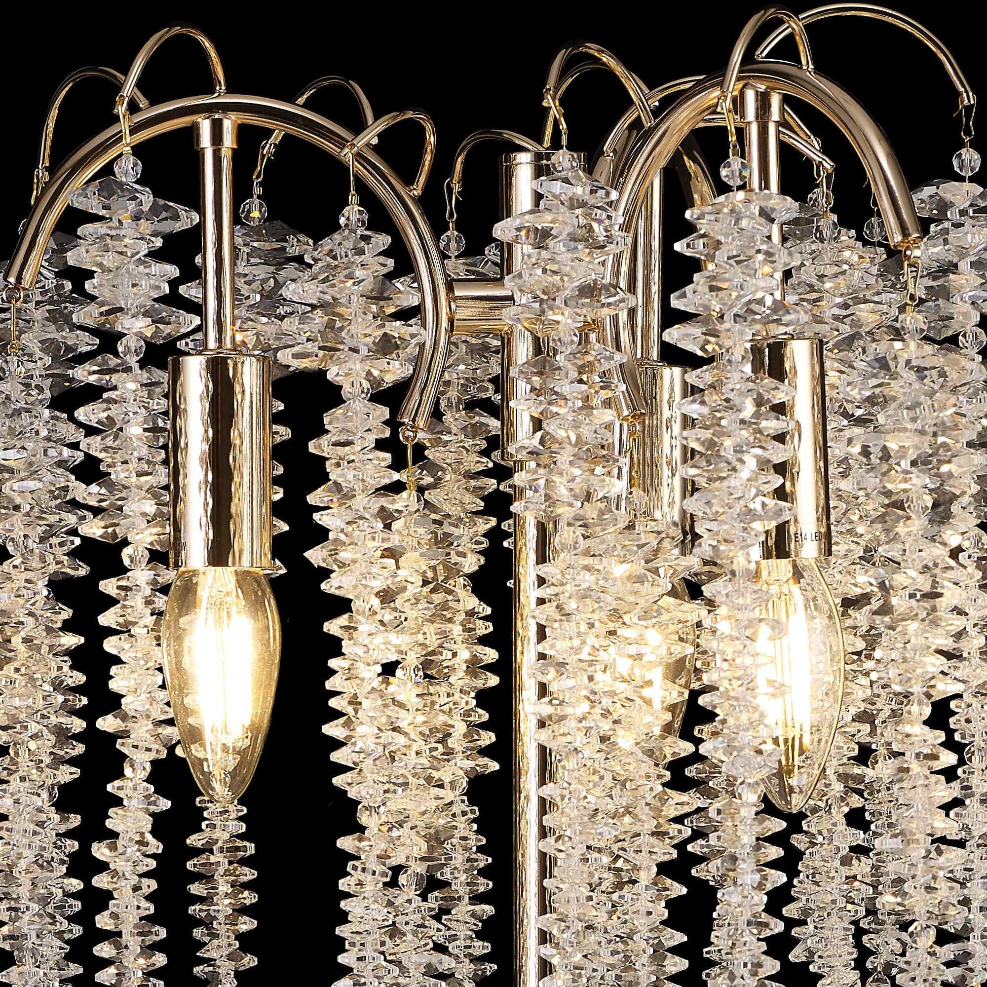 IL32900 Wisteria Table Lamp 3 Light E14 French Gold / Crystal