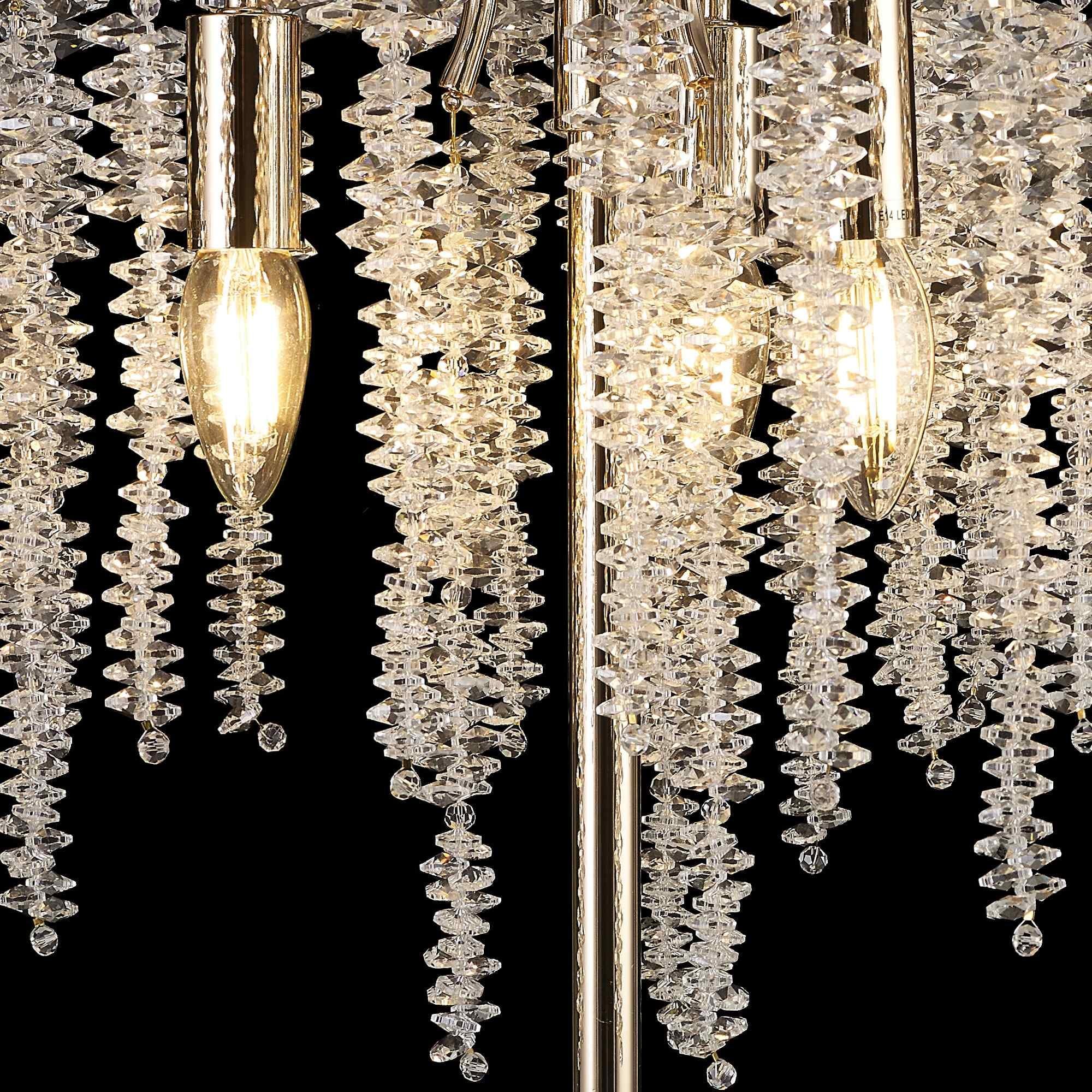 IL32900 Wisteria Table Lamp 3 Light E14 French Gold / Crystal