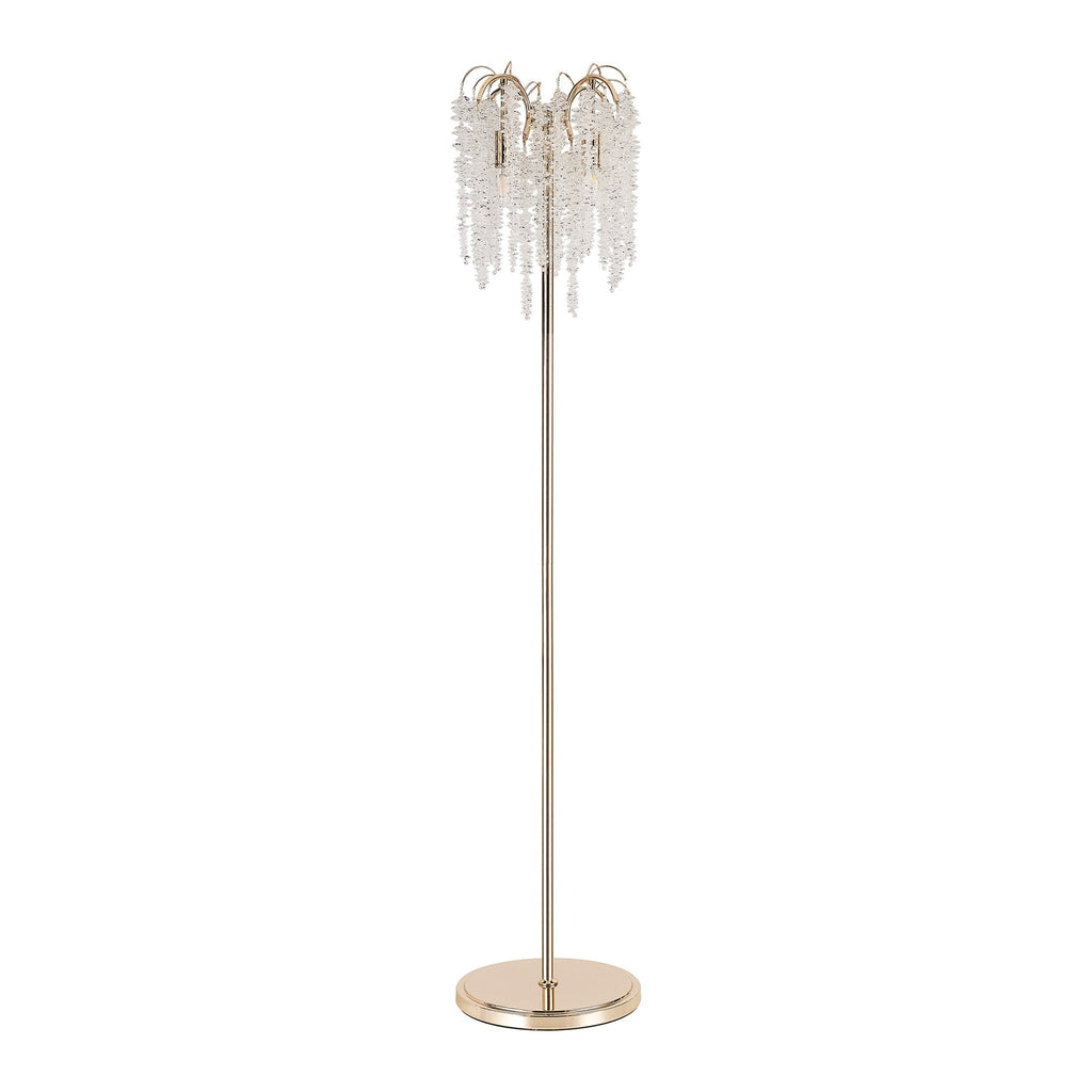 IL32901 Wisteria Floor Lamp 4 Light E14 French Gold / Crystal