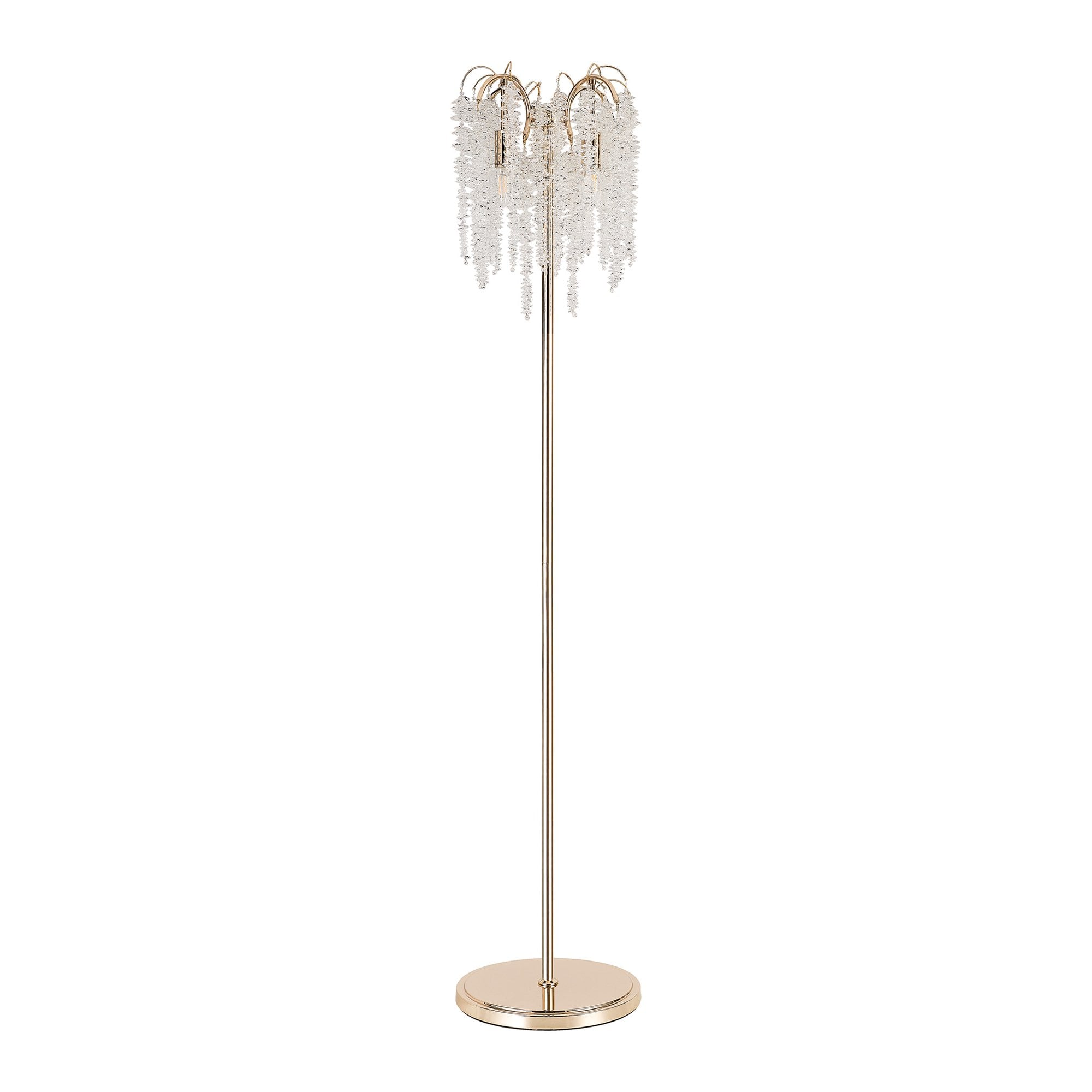 IL32901 Wisteria Floor Lamp 4 Light E14 French Gold / Crystal