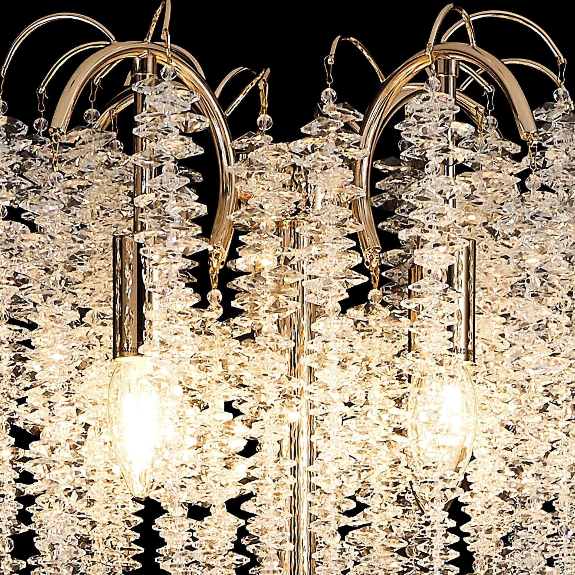 IL32901 Wisteria Floor Lamp 4 Light E14 French Gold / Crystal