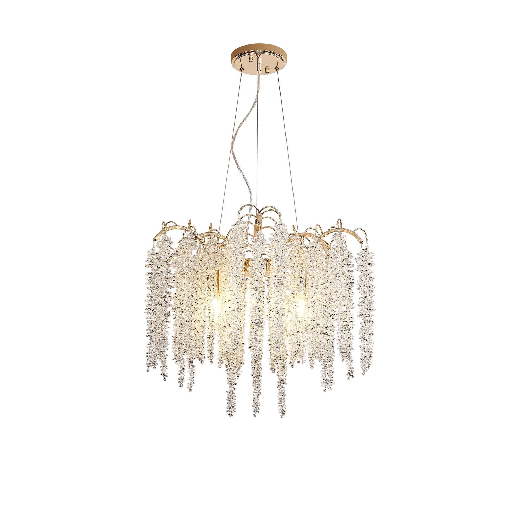 IL32856 Wisteria Round Pendant 7 Light E14 French Gold / Crystal