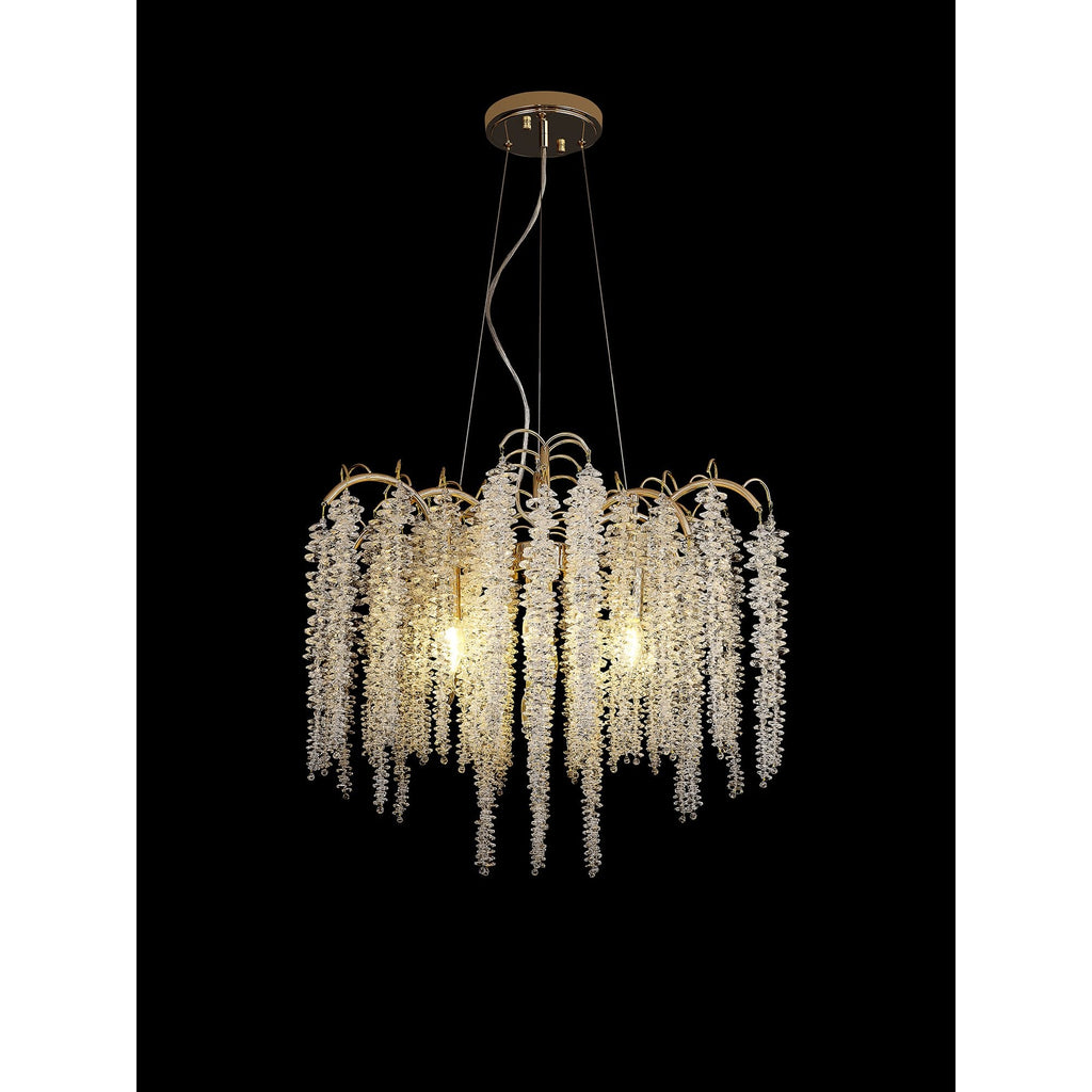 IL32856 Wisteria Round Pendant 7 Light E14 French Gold / Crystal