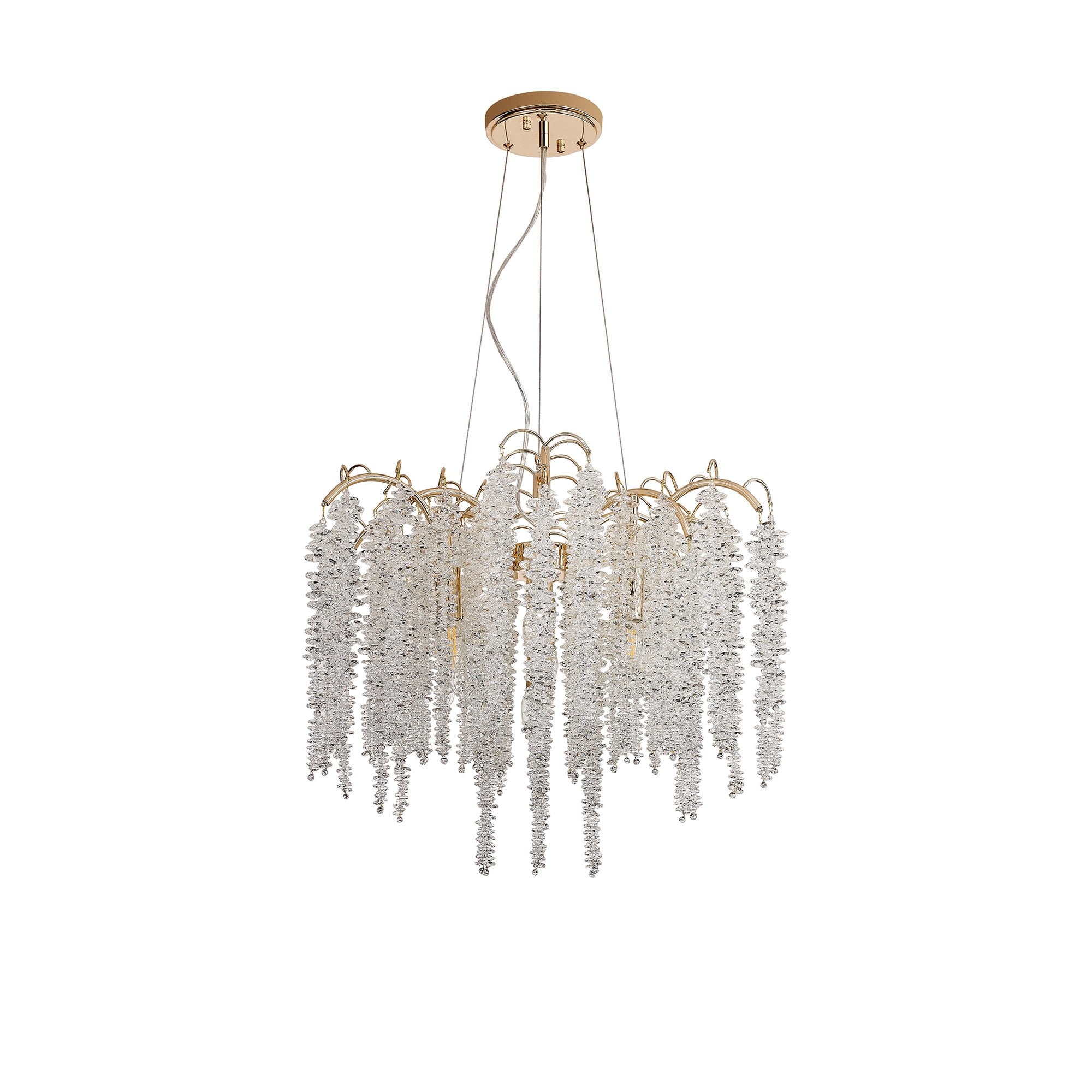 IL32856 Wisteria Round Pendant 7 Light E14 French Gold / Crystal
