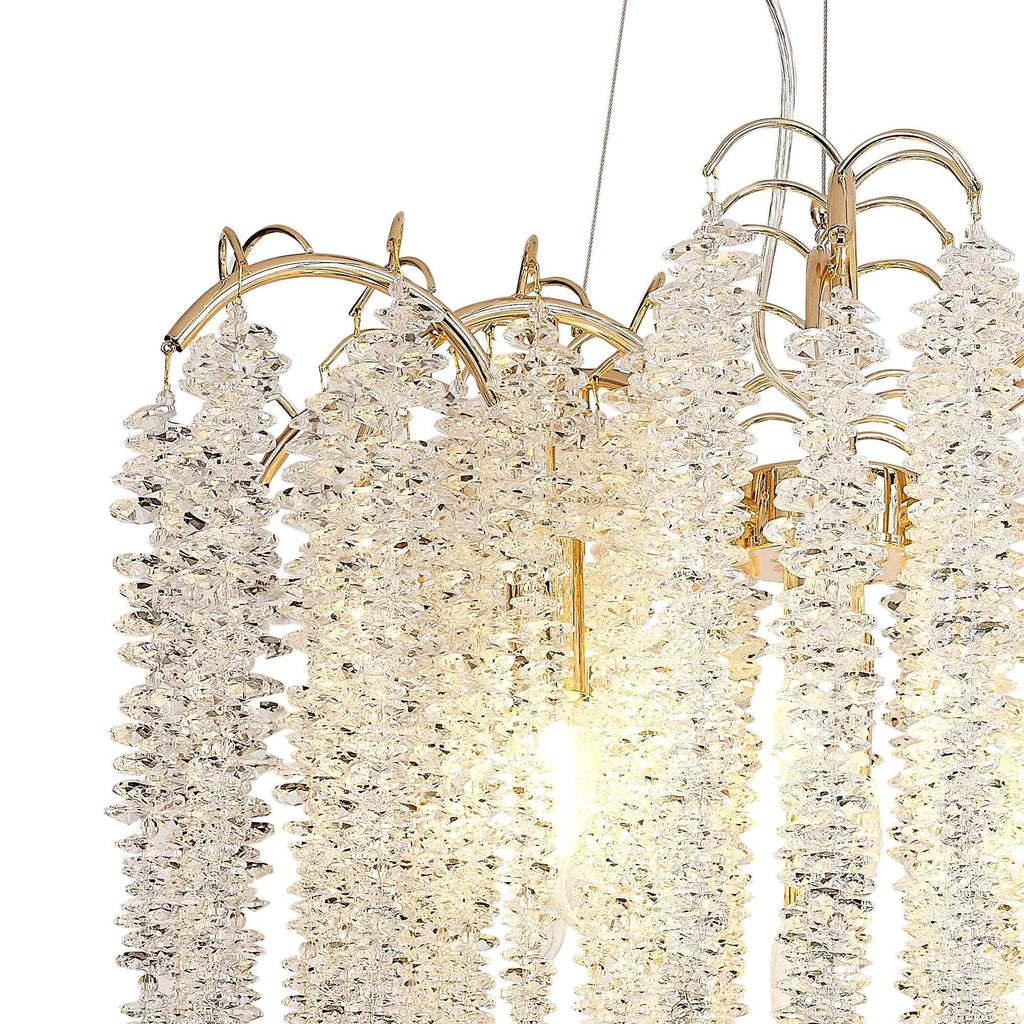 IL32856 Wisteria Round Pendant 7 Light E14 French Gold / Crystal