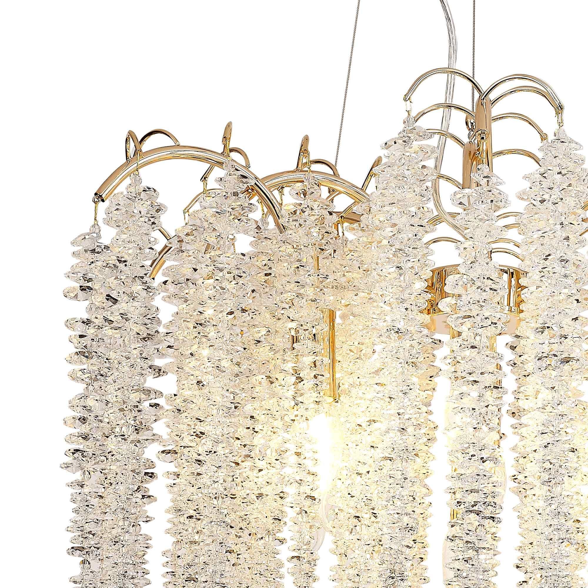 IL32856 Wisteria Round Pendant 7 Light E14 French Gold / Crystal