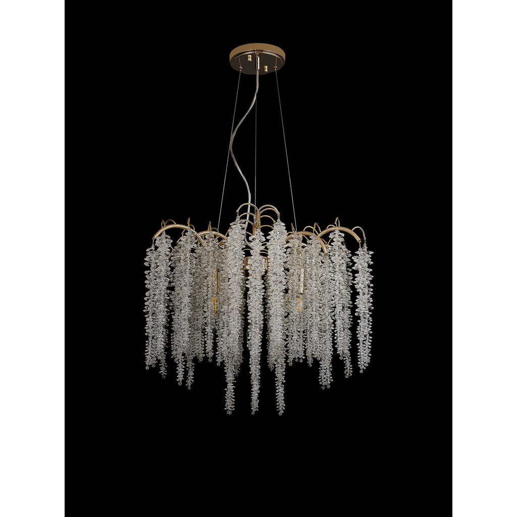 IL32856 Wisteria Round Pendant 7 Light E14 French Gold / Crystal