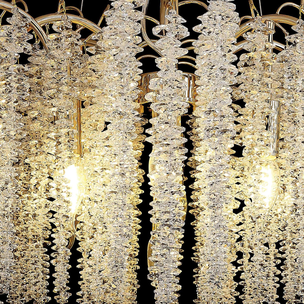 IL32856 Wisteria Round Pendant 7 Light E14 French Gold / Crystal