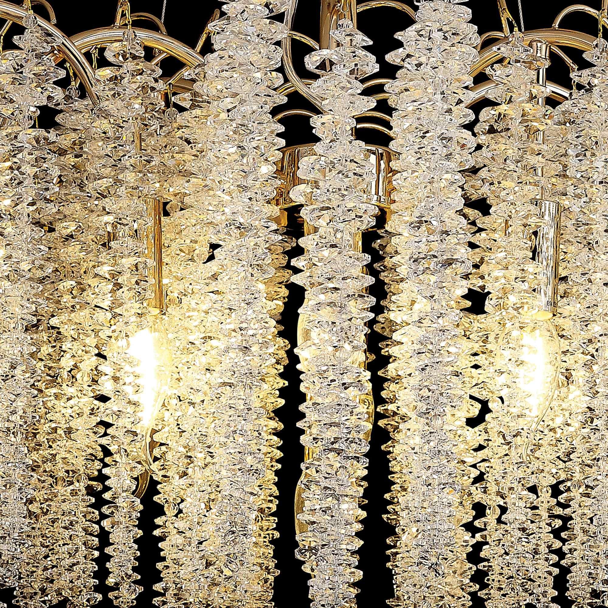 IL32856 Wisteria Round Pendant 7 Light E14 French Gold / Crystal