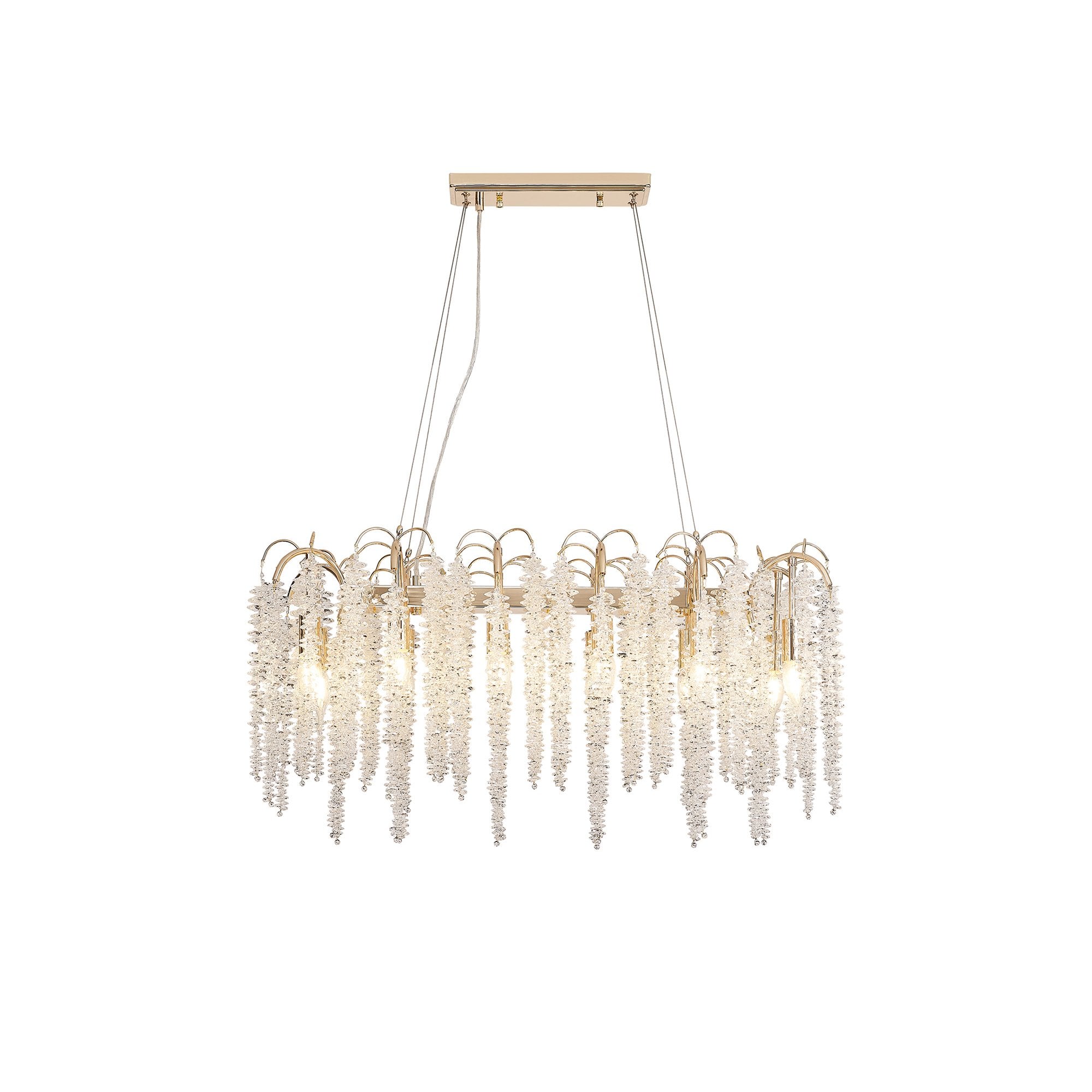 IL32858 Wisteria Oval Pendant 12 Light E14 French Gold / Crystal