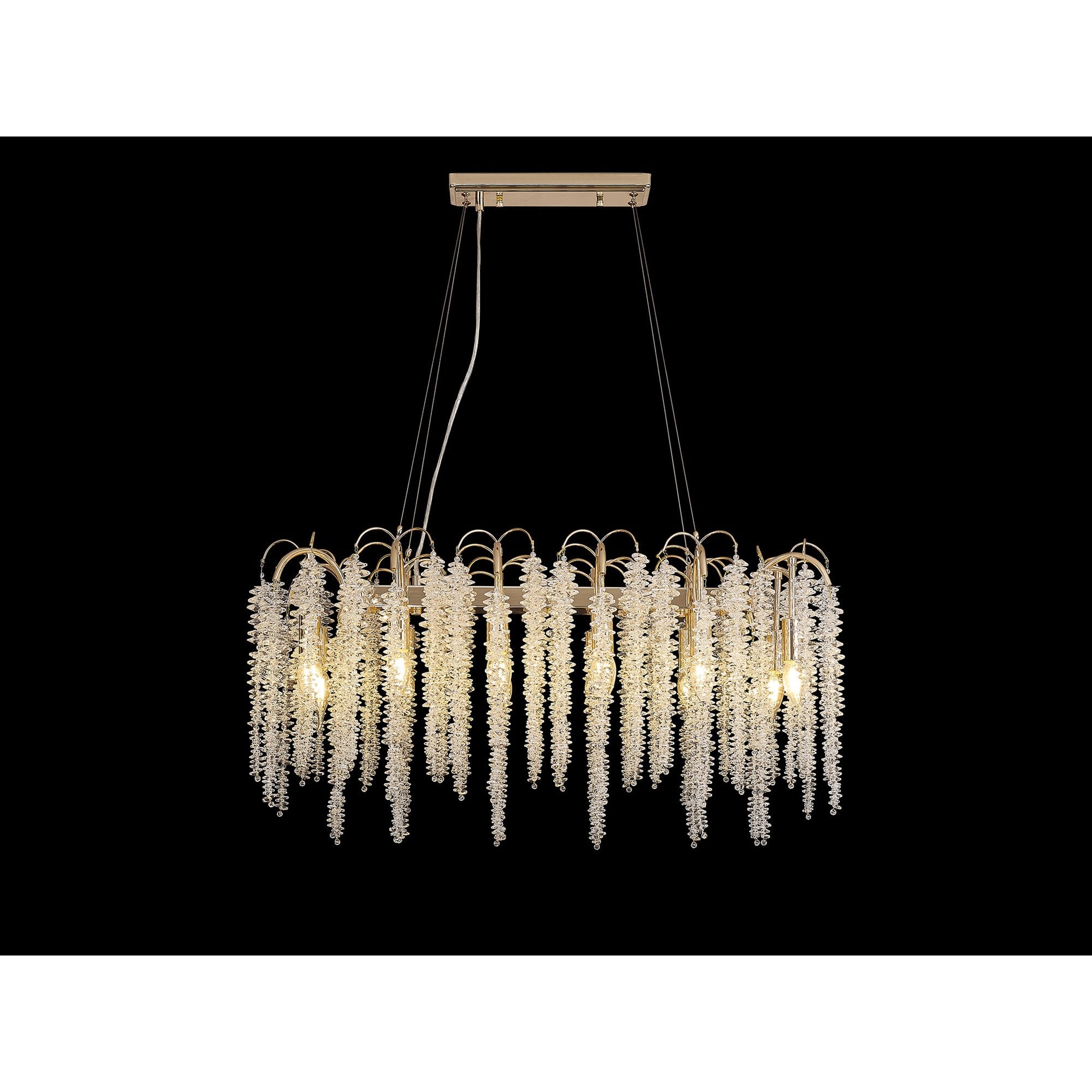 IL32858 Wisteria Oval Pendant 12 Light E14 French Gold / Crystal