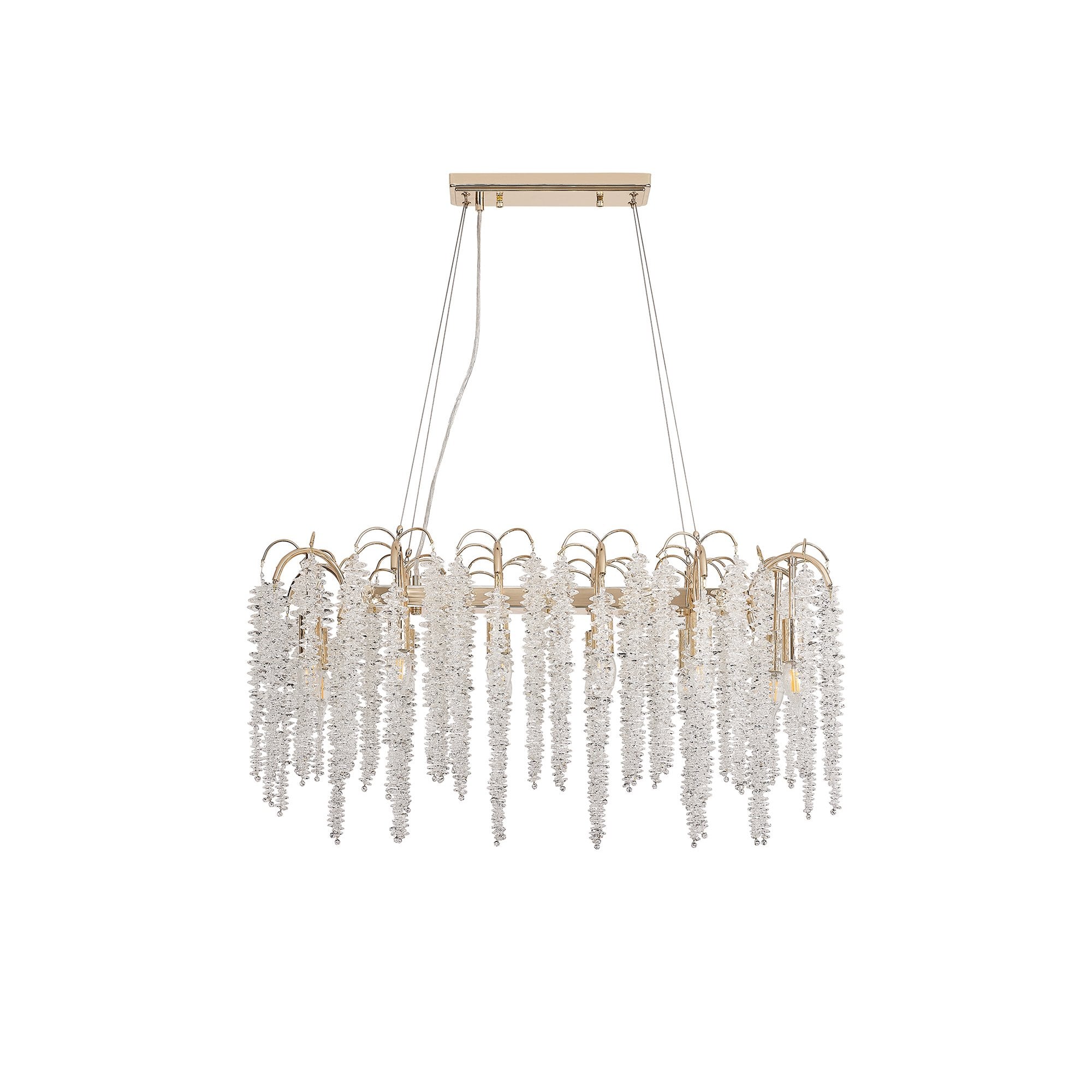 IL32858 Wisteria Oval Pendant 12 Light E14 French Gold / Crystal