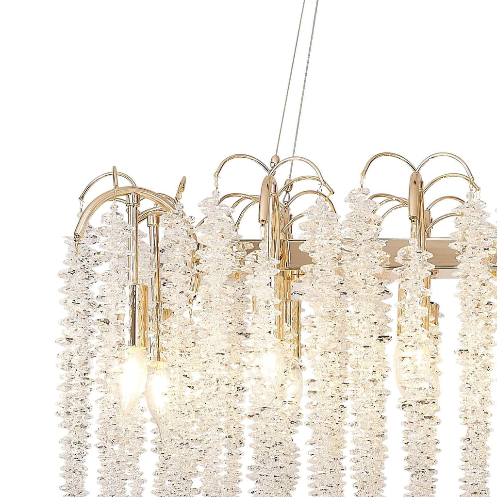 IL32858 Wisteria Oval Pendant 12 Light E14 French Gold / Crystal