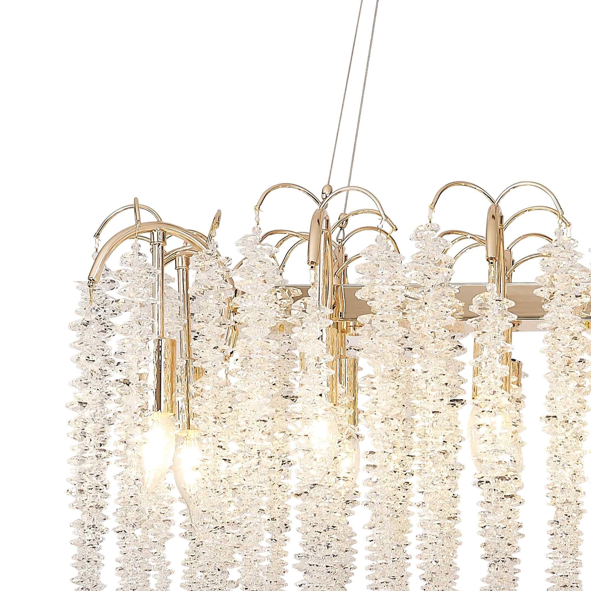 IL32858 Wisteria Oval Pendant 12 Light E14 French Gold / Crystal