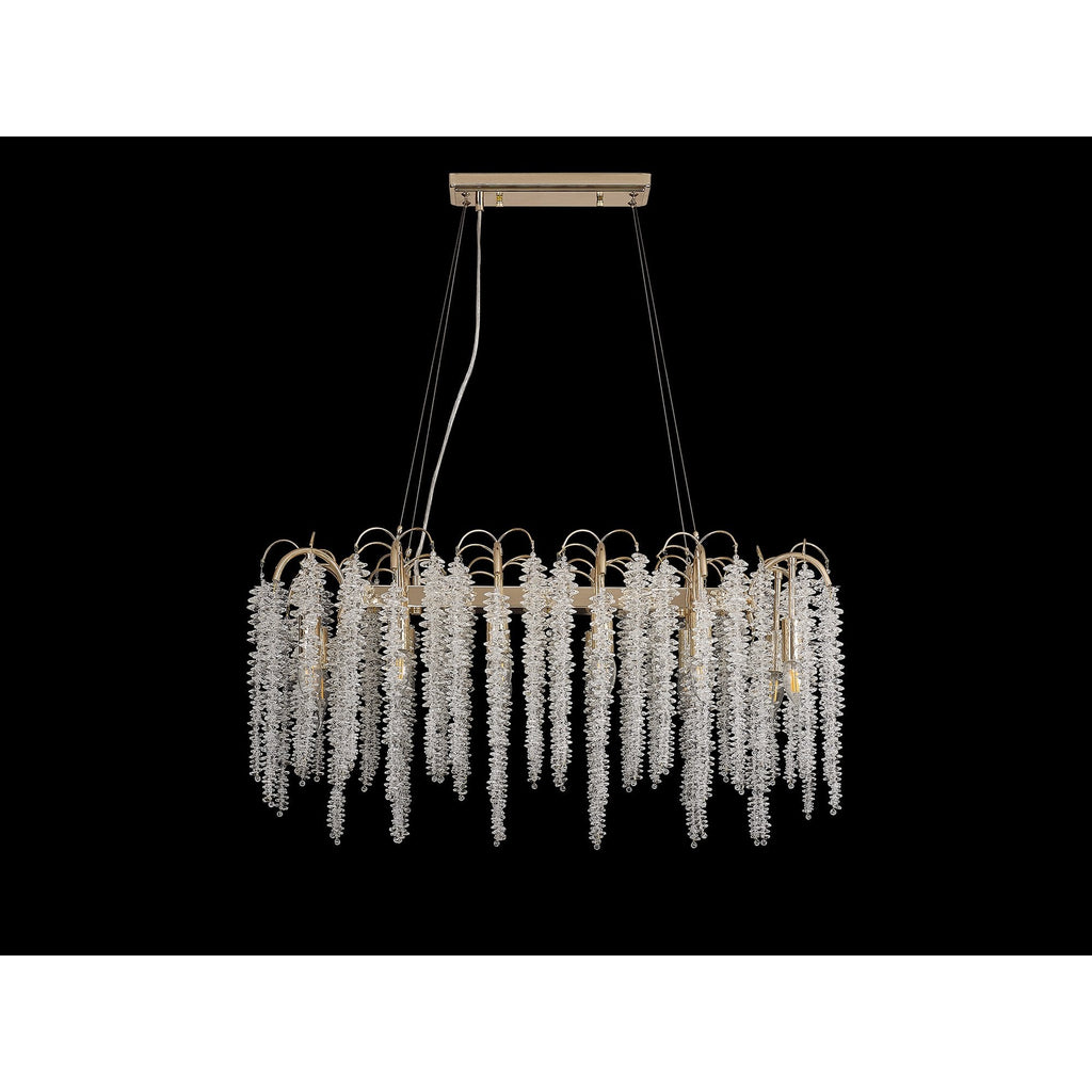 IL32858 Wisteria Oval Pendant 12 Light E14 French Gold / Crystal