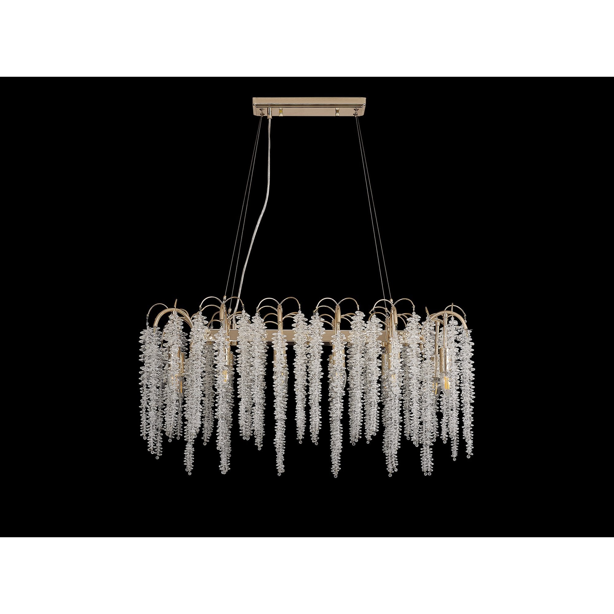 IL32858 Wisteria Oval Pendant 12 Light E14 French Gold / Crystal