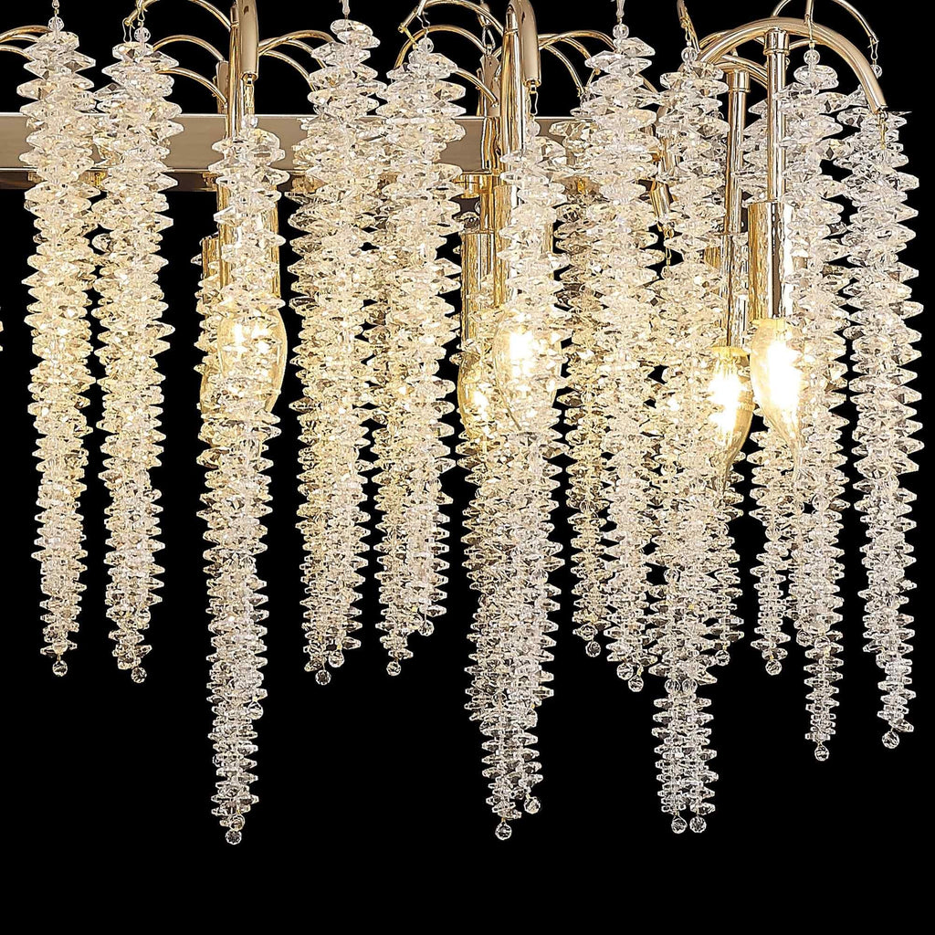IL32858 Wisteria Oval Pendant 12 Light E14 French Gold / Crystal