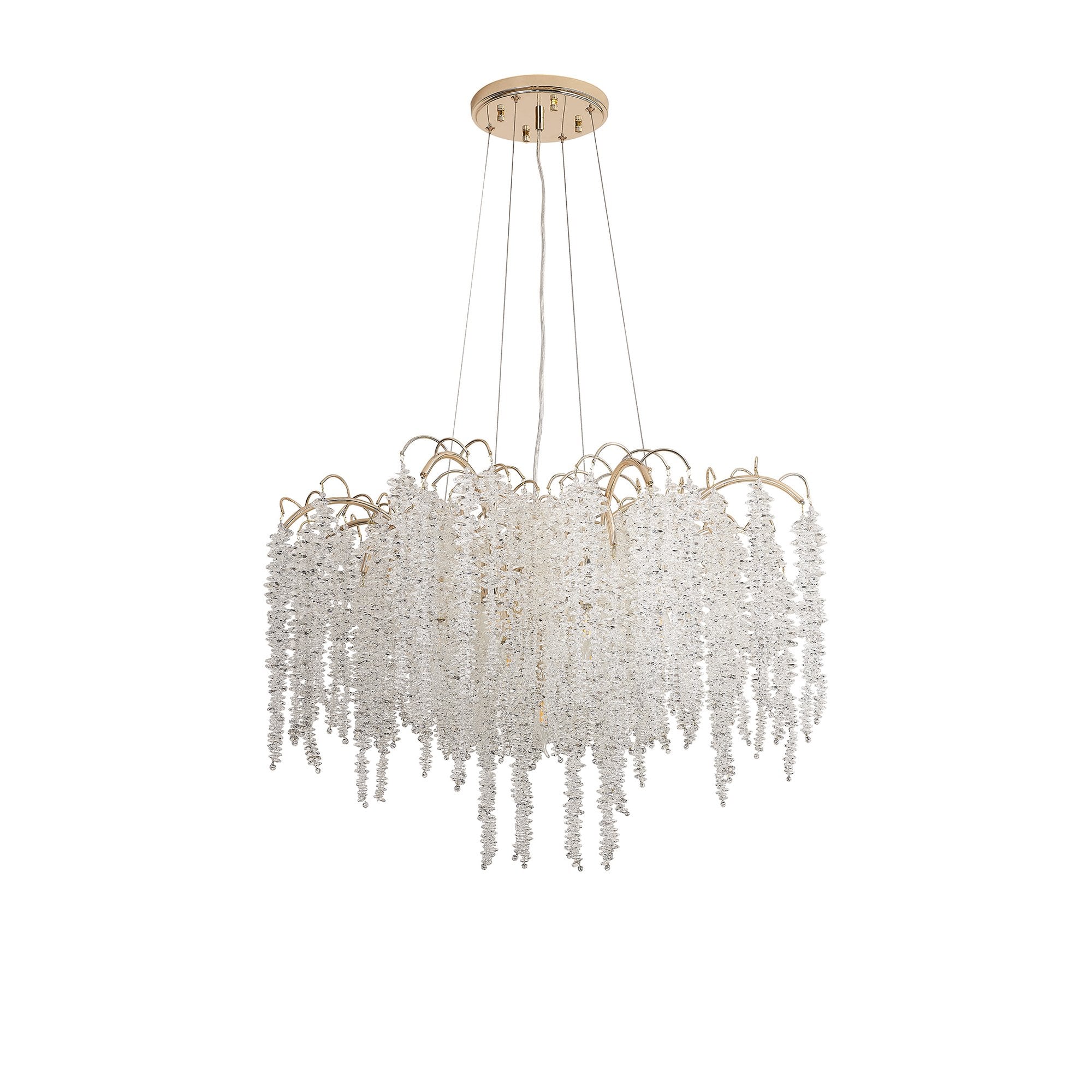 IL32857 Wisteria Round Pendant 9 Light E14 French Gold / Crystal