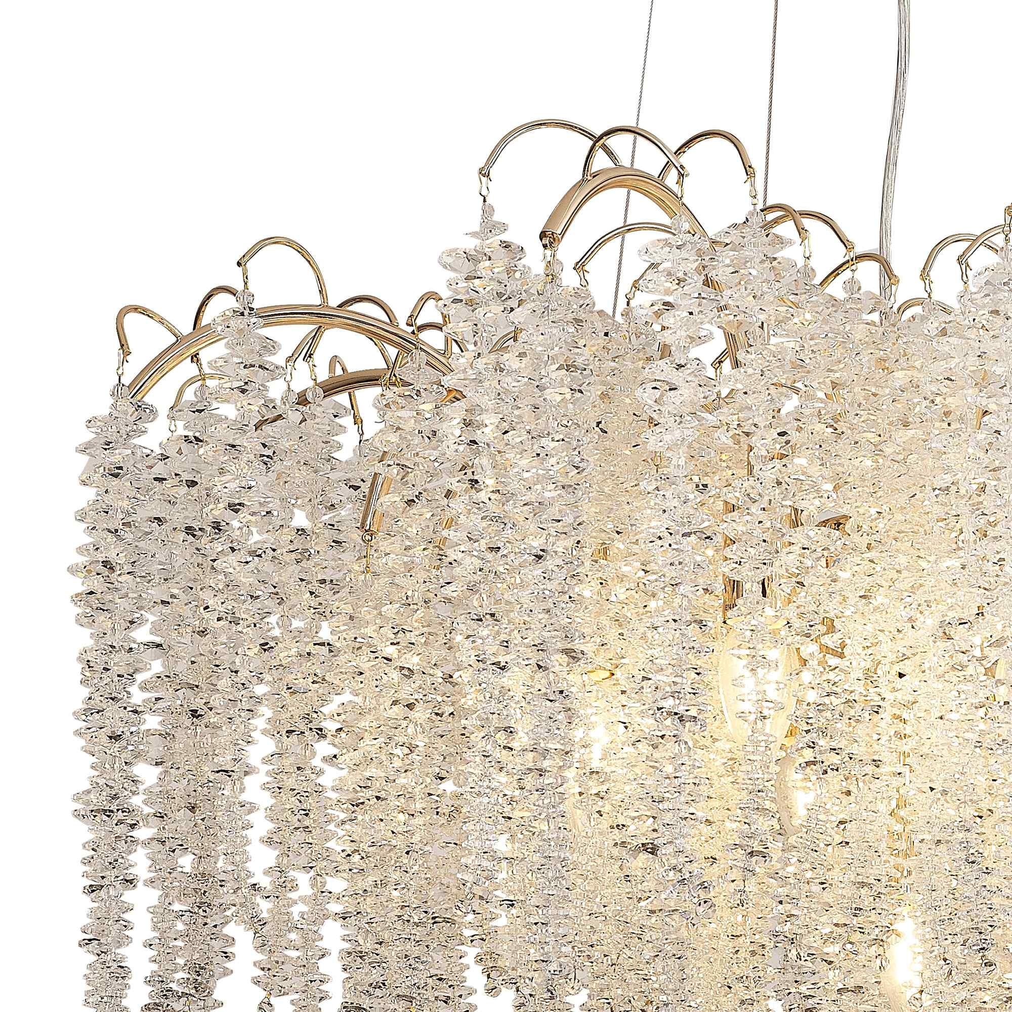 IL32857 Wisteria Round Pendant 9 Light E14 French Gold / Crystal