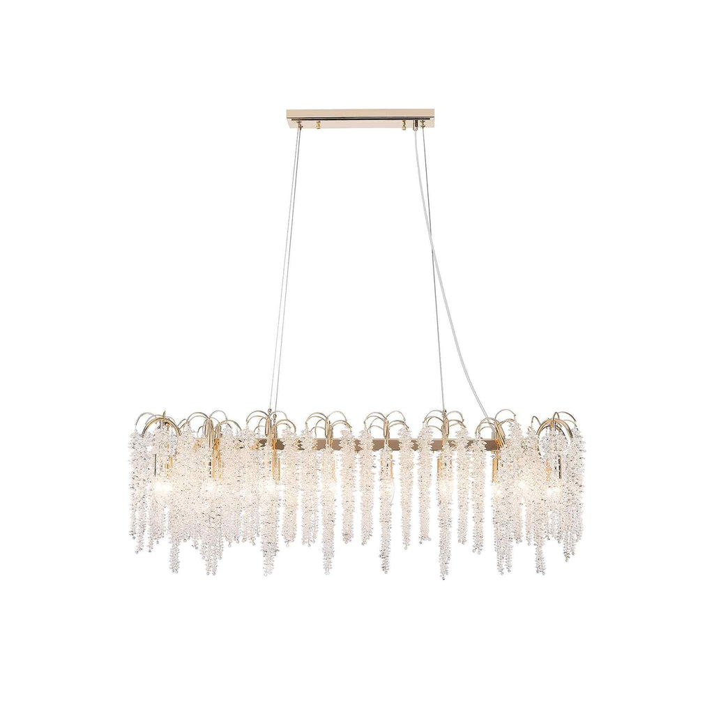 IL32903 Wisteria Oval Pendant 16 Light E14 French Gold / Crystal