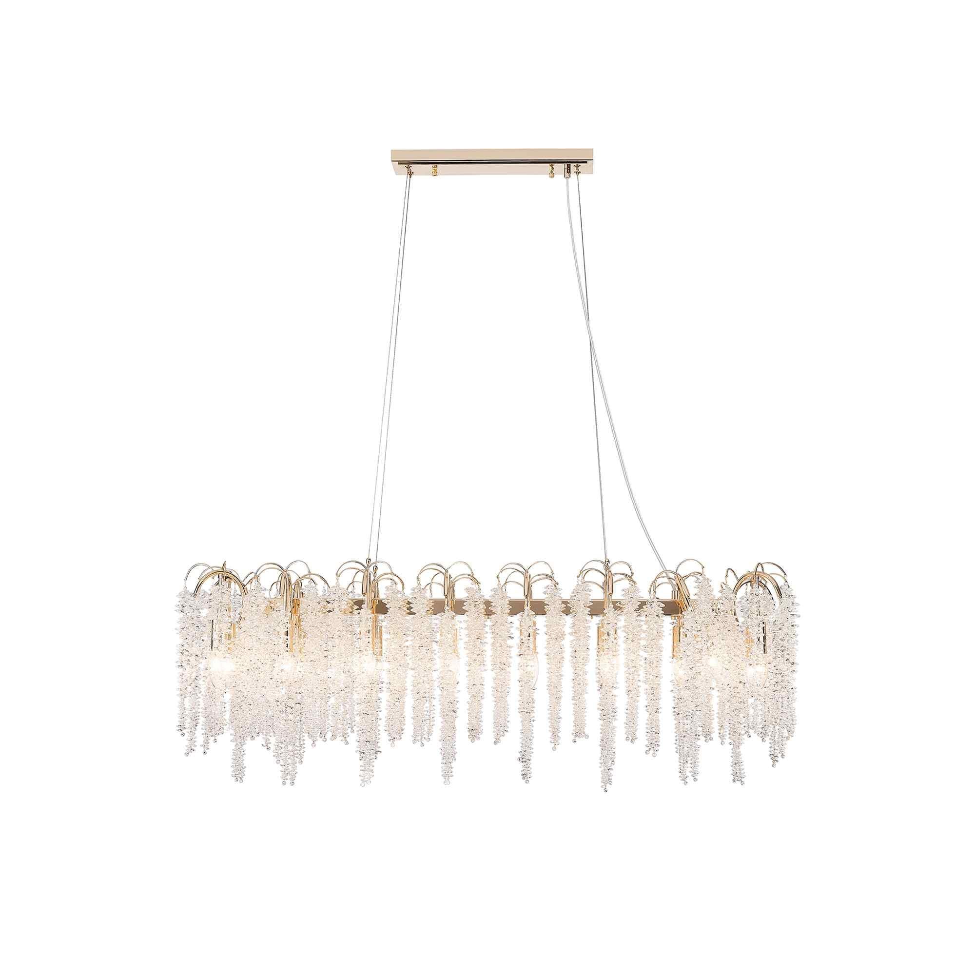 IL32903 Wisteria Oval Pendant 16 Light E14 French Gold / Crystal